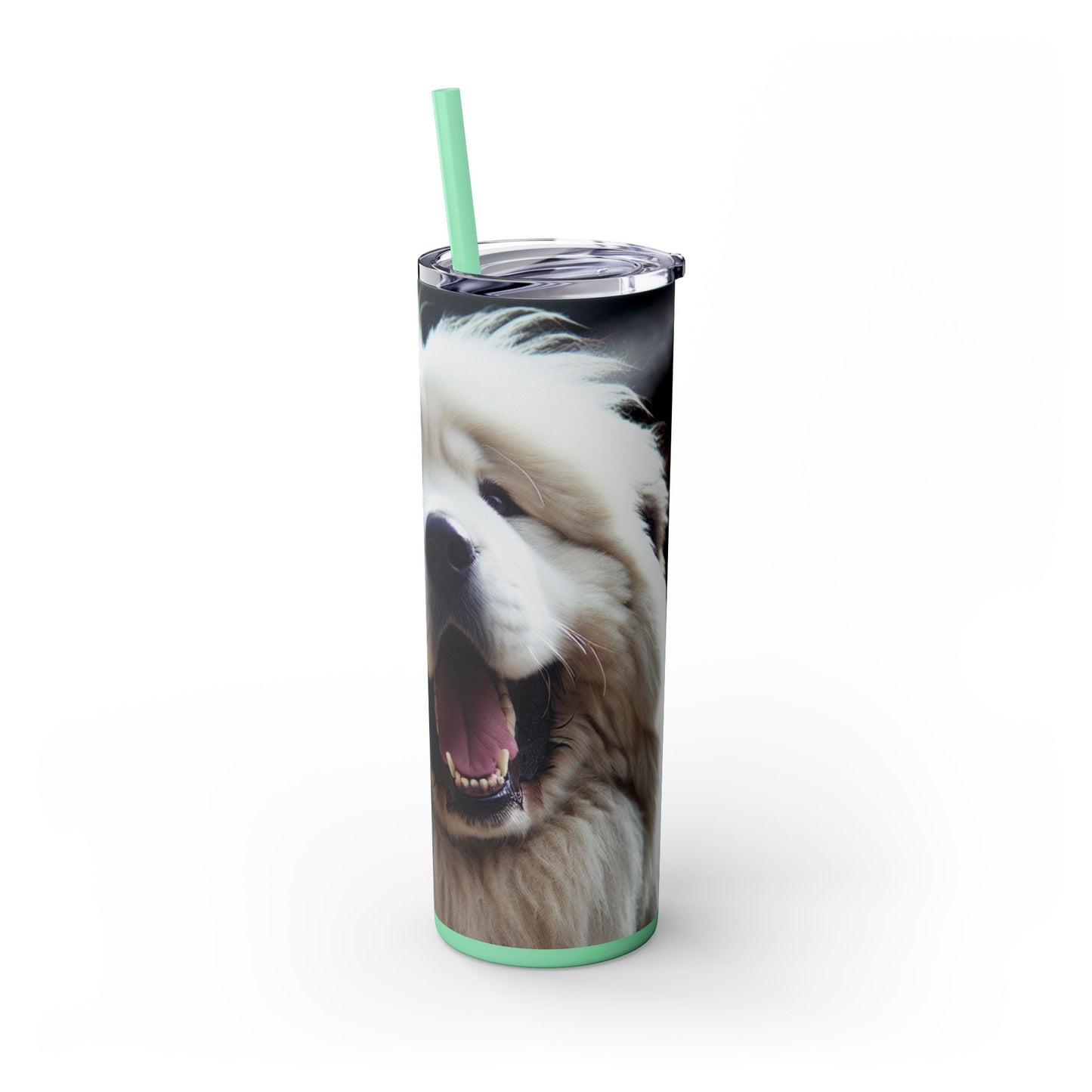 Tatra Shepherd Dog Skinny Tumbler with Straw, 20oz