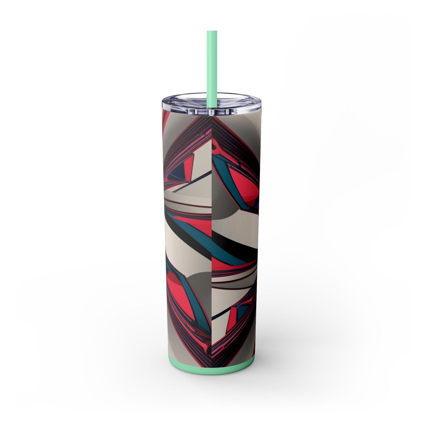 Optical Illusion Skinny Tumbler with Straw, 20oz