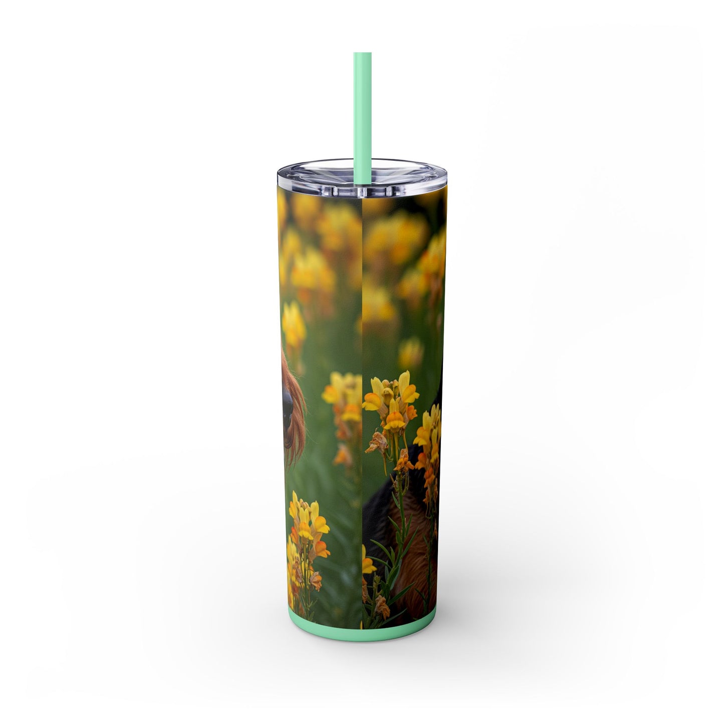 Welsh Terrier Skinny Tumbler with Straw, 20oz