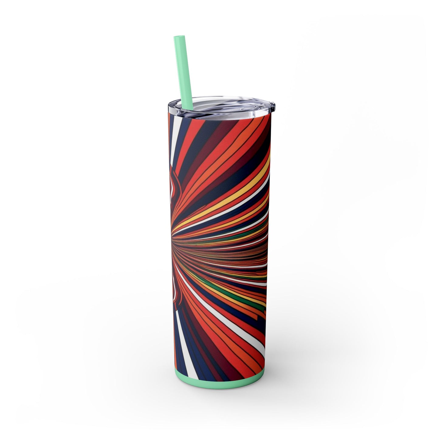 Optical Illusion Skinny Tumbler with Straw, 20oz