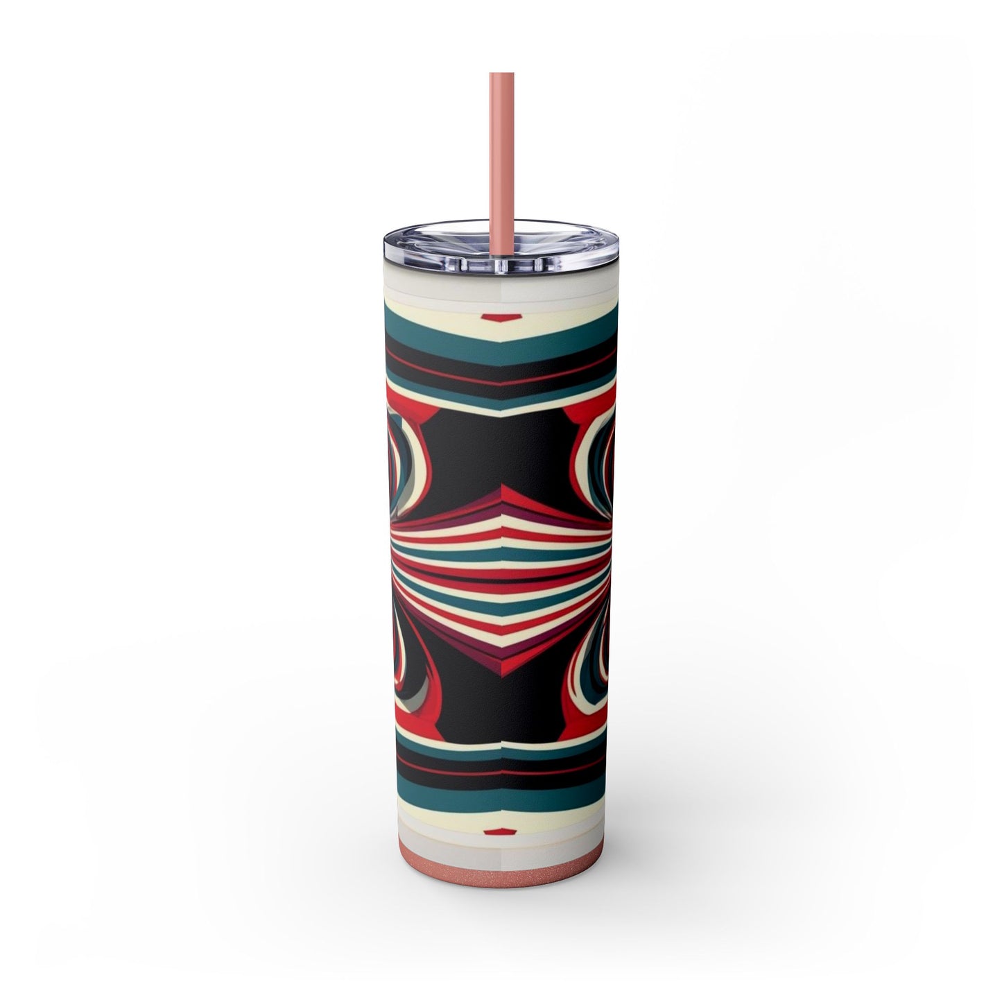 Optical Illusion Skinny Tumbler with Straw, 20oz