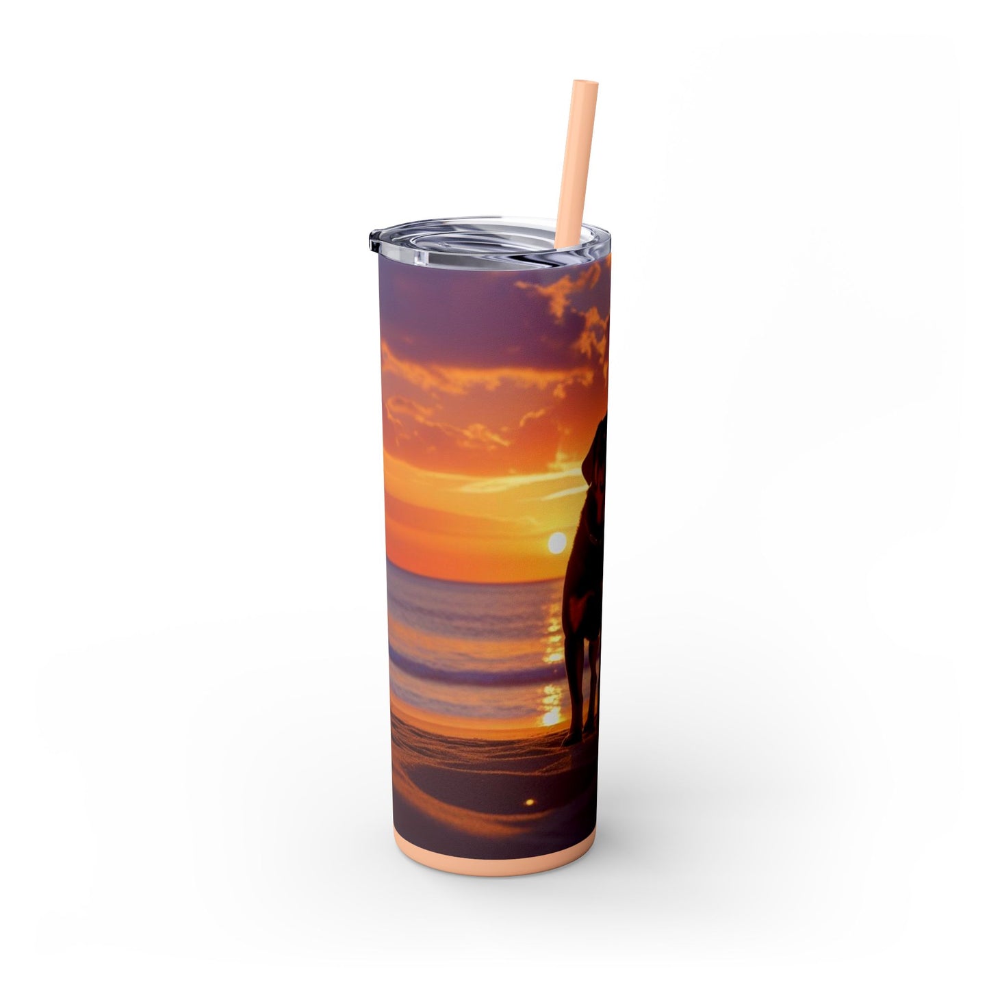 Rottweiler Love Skinny Tumbler with Straw, 20oz