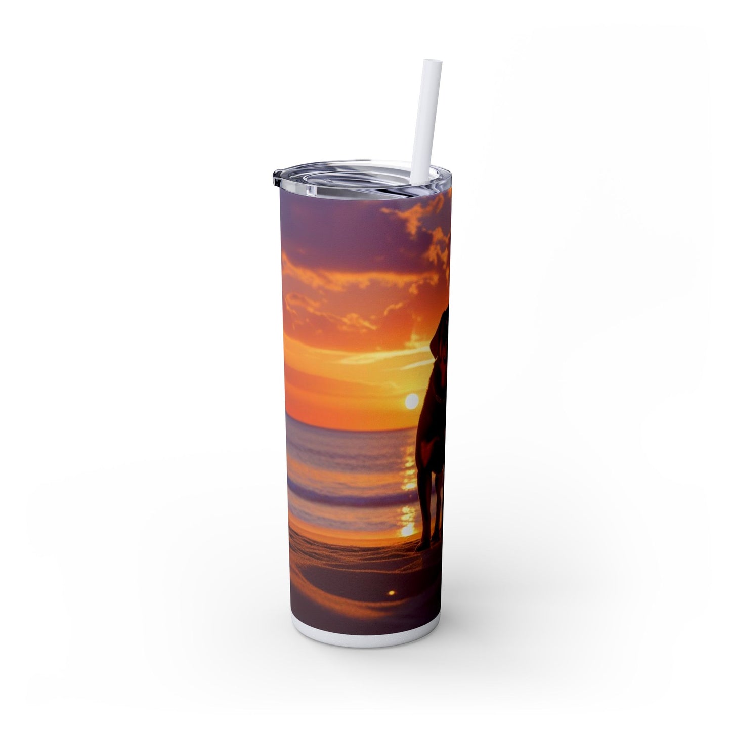 Rottweiler Love Skinny Tumbler with Straw, 20oz