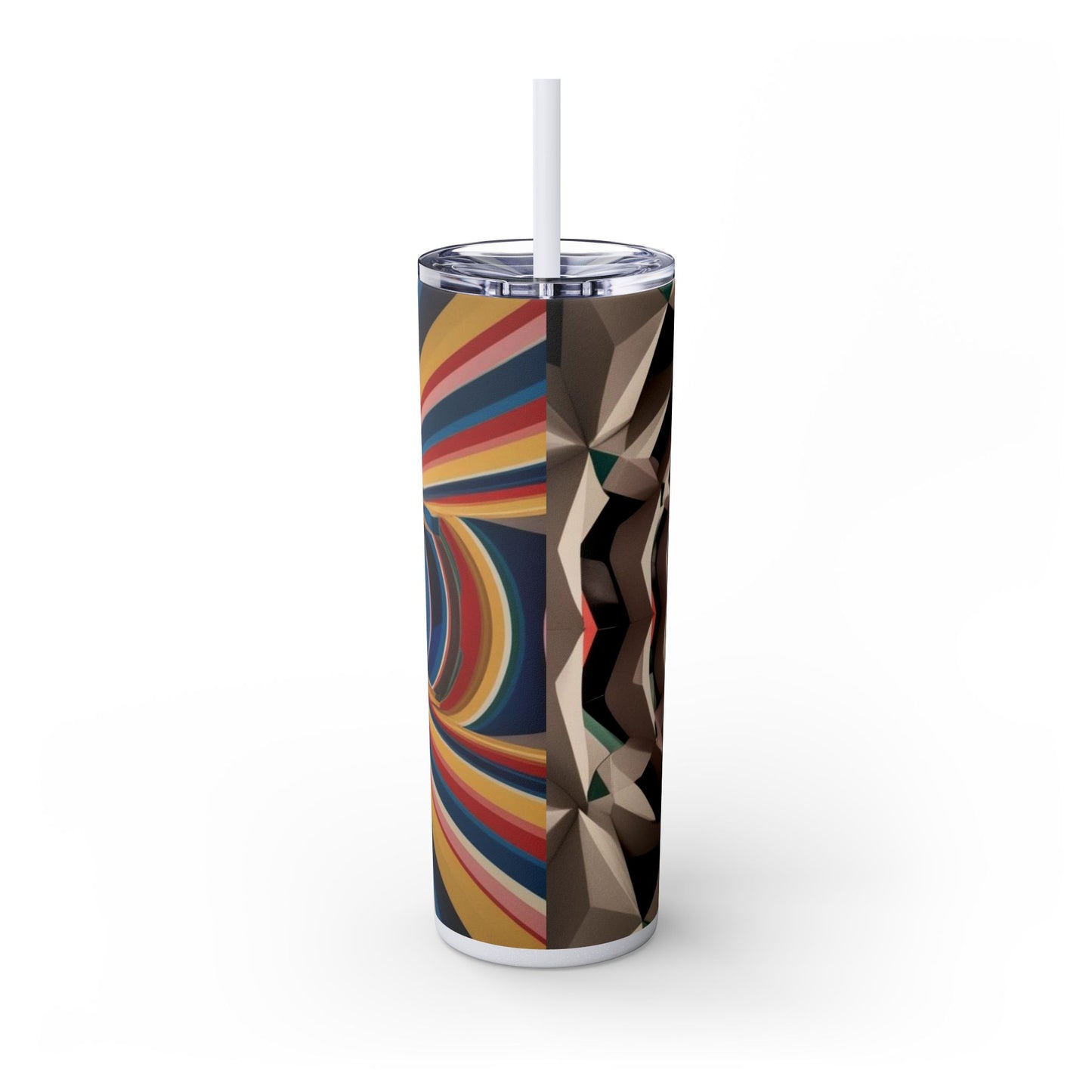 Optical Illusion Skinny Tumbler with Straw, 20oz