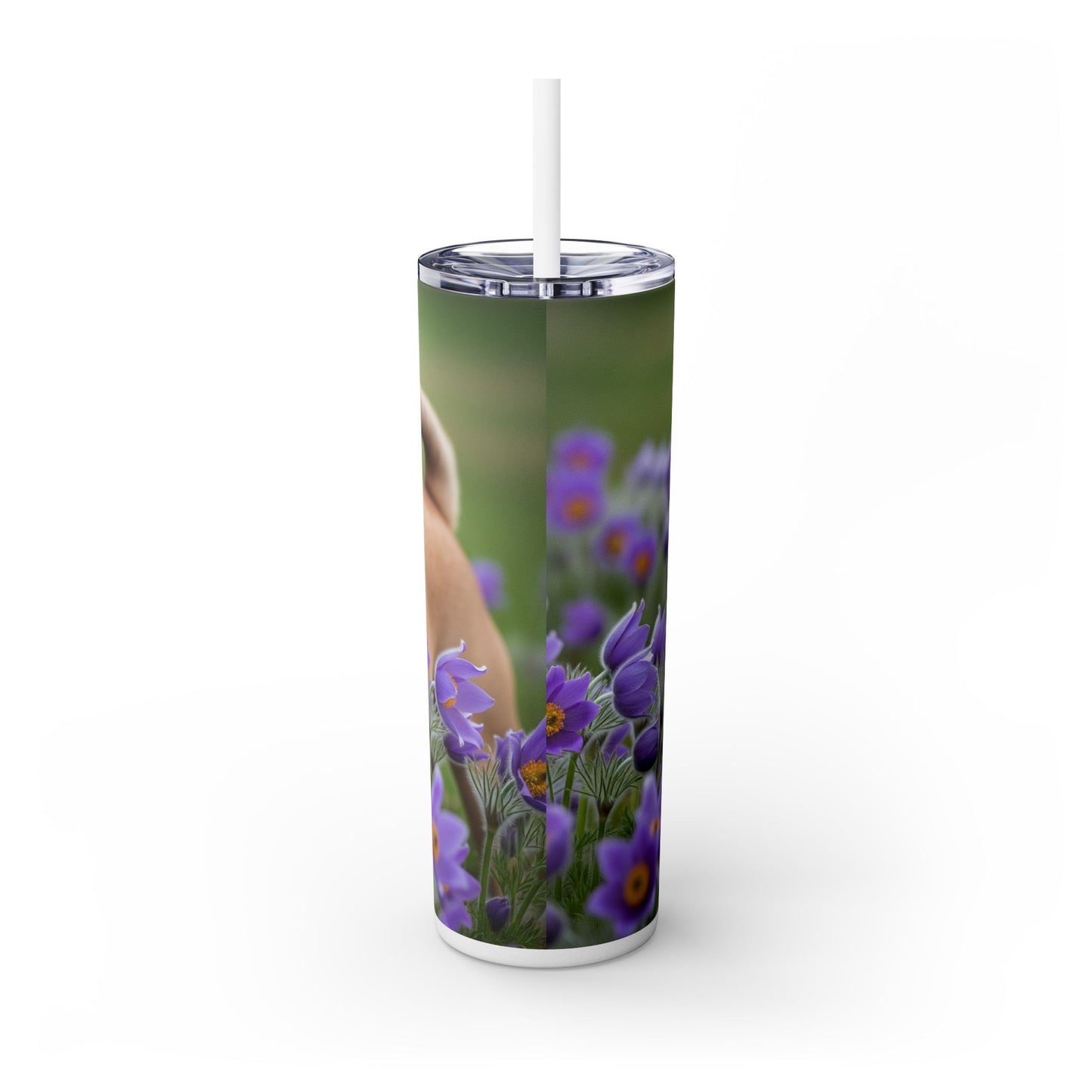 French Bulldog Skinny Tumbler with Straw, 20oz
