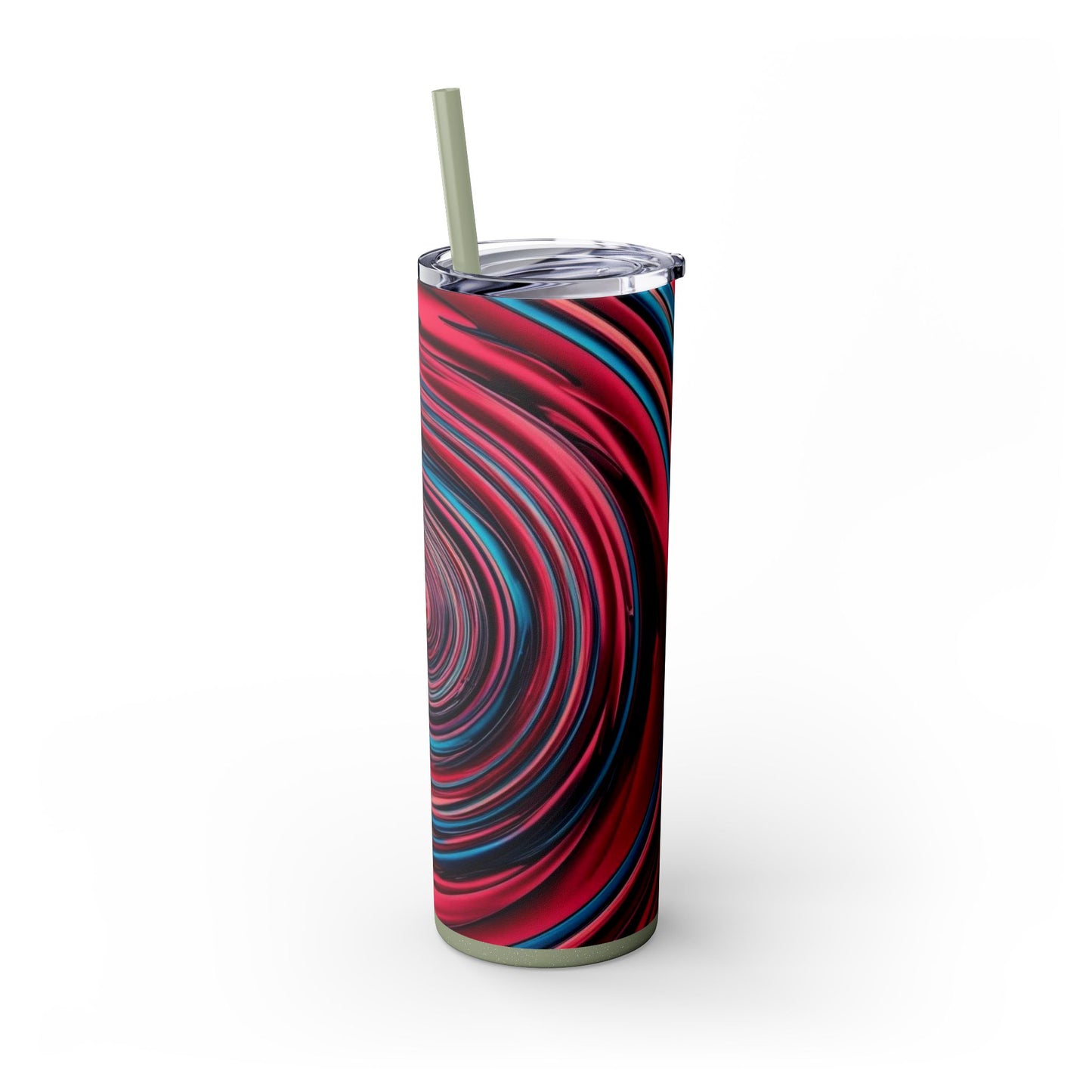 Optical Illusion Skinny Tumbler with Straw, 20oz