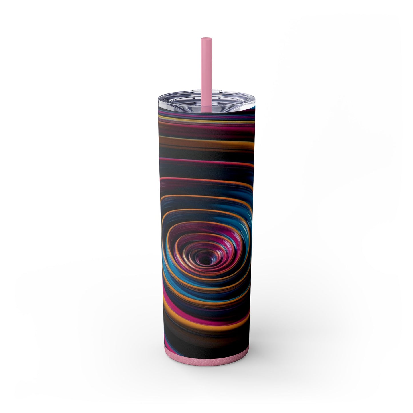 Optical Illusion Skinny Tumbler with Straw, 20oz