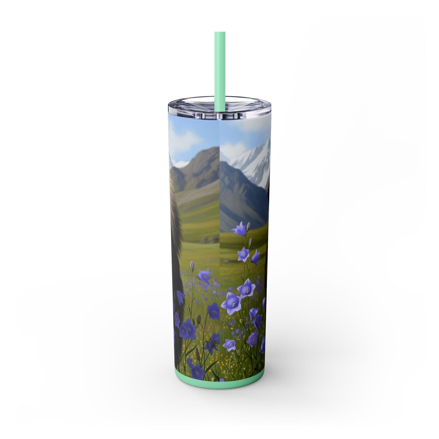 Tibetan Mastiff Skinny Tumbler with Straw, 20oz