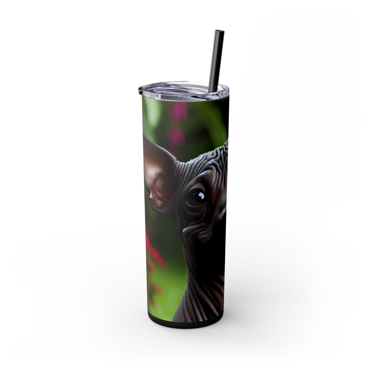 Peruvian Hairless Dog Skinny Tumbler with Straw, 20oz