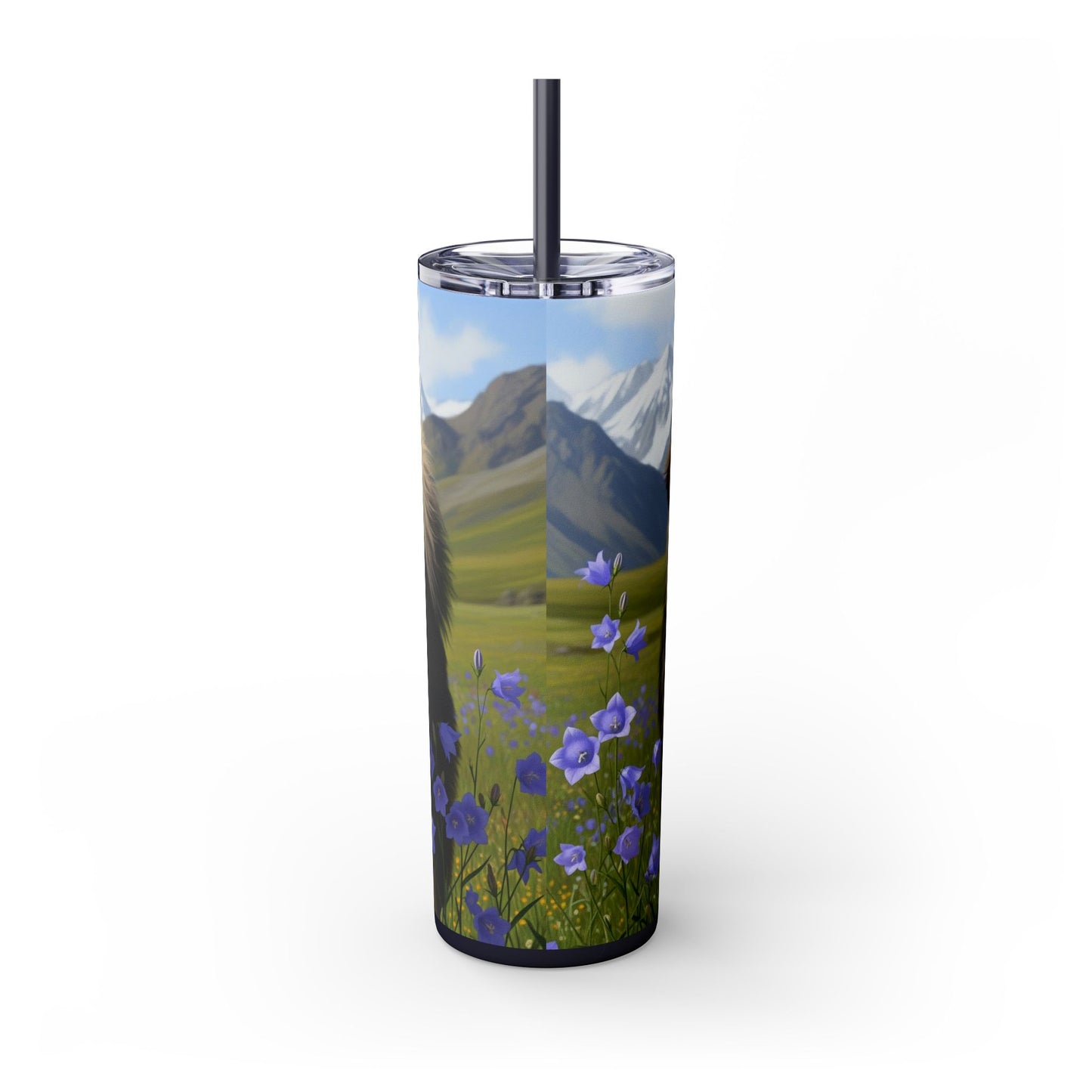 Tibetan Mastiff Skinny Tumbler with Straw, 20oz