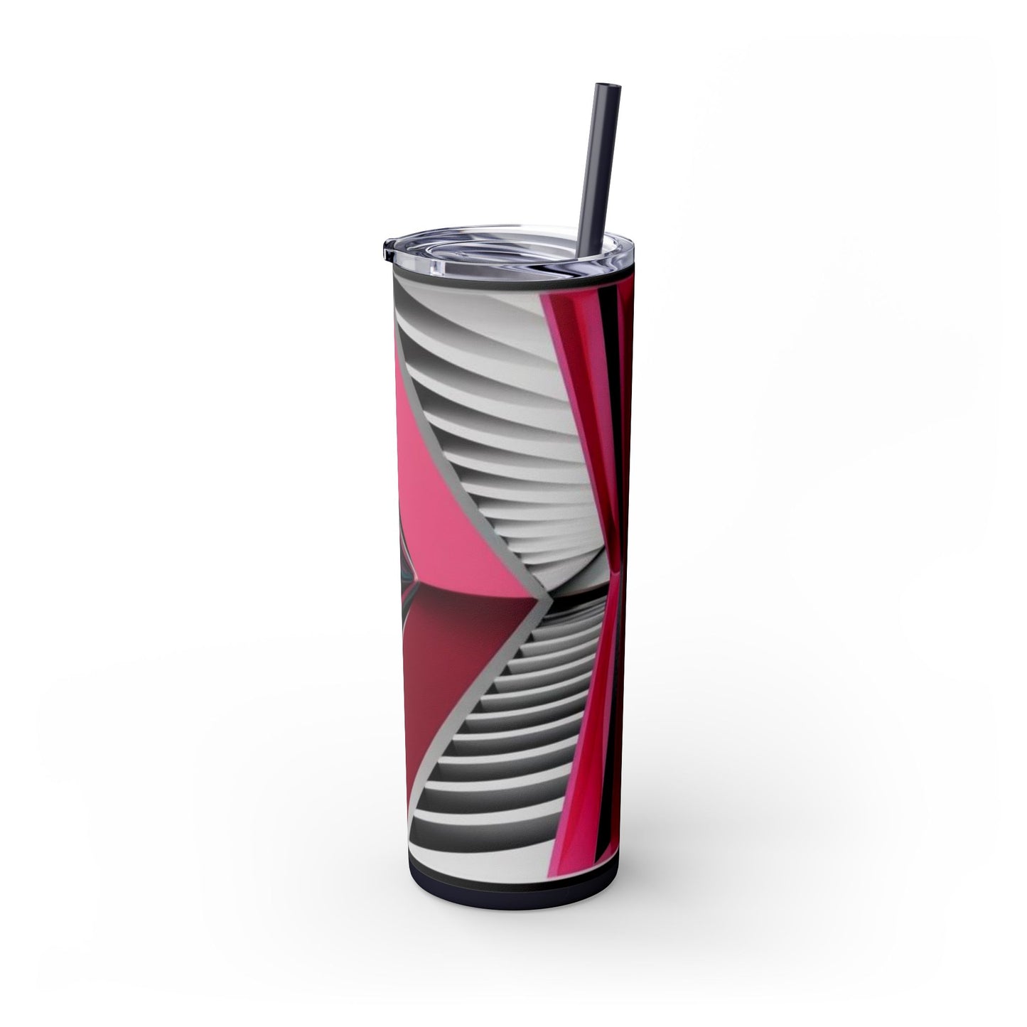 Optical Illusion Skinny Tumbler with Straw, 20oz