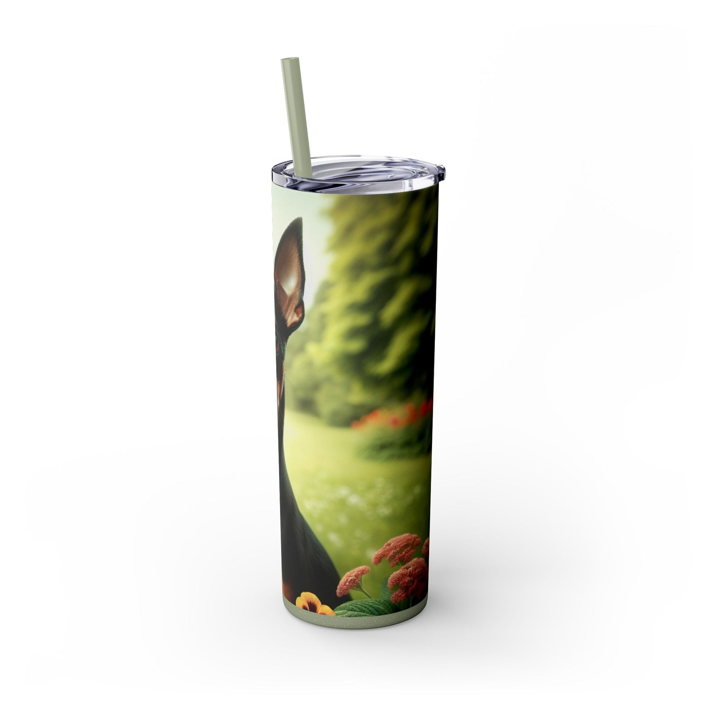 Manchester Terrier Skinny Tumbler with Straw, 20oz
