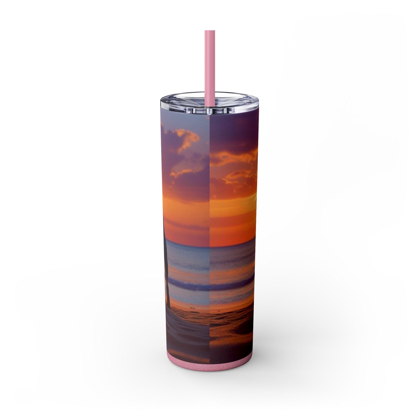 Rottweiler Love Skinny Tumbler with Straw, 20oz