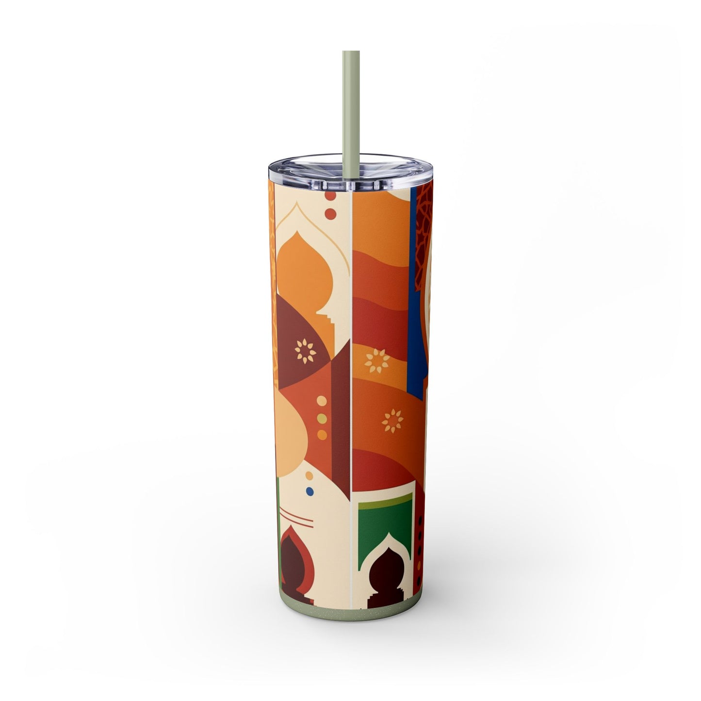 Basenji Skinny Tumbler with Straw, 20oz