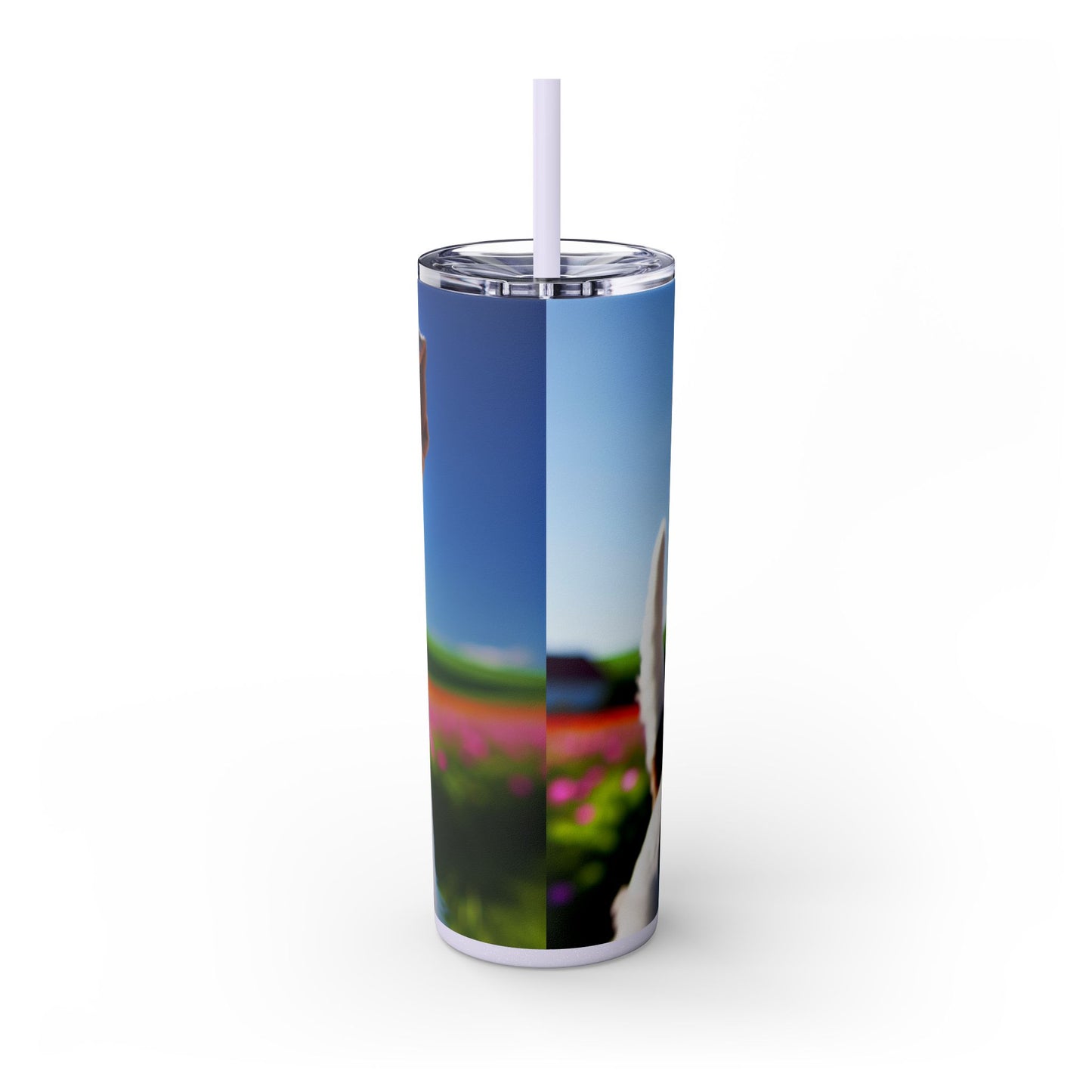 Wire Fox Terrier Skinny Tumbler with Straw, 20oz