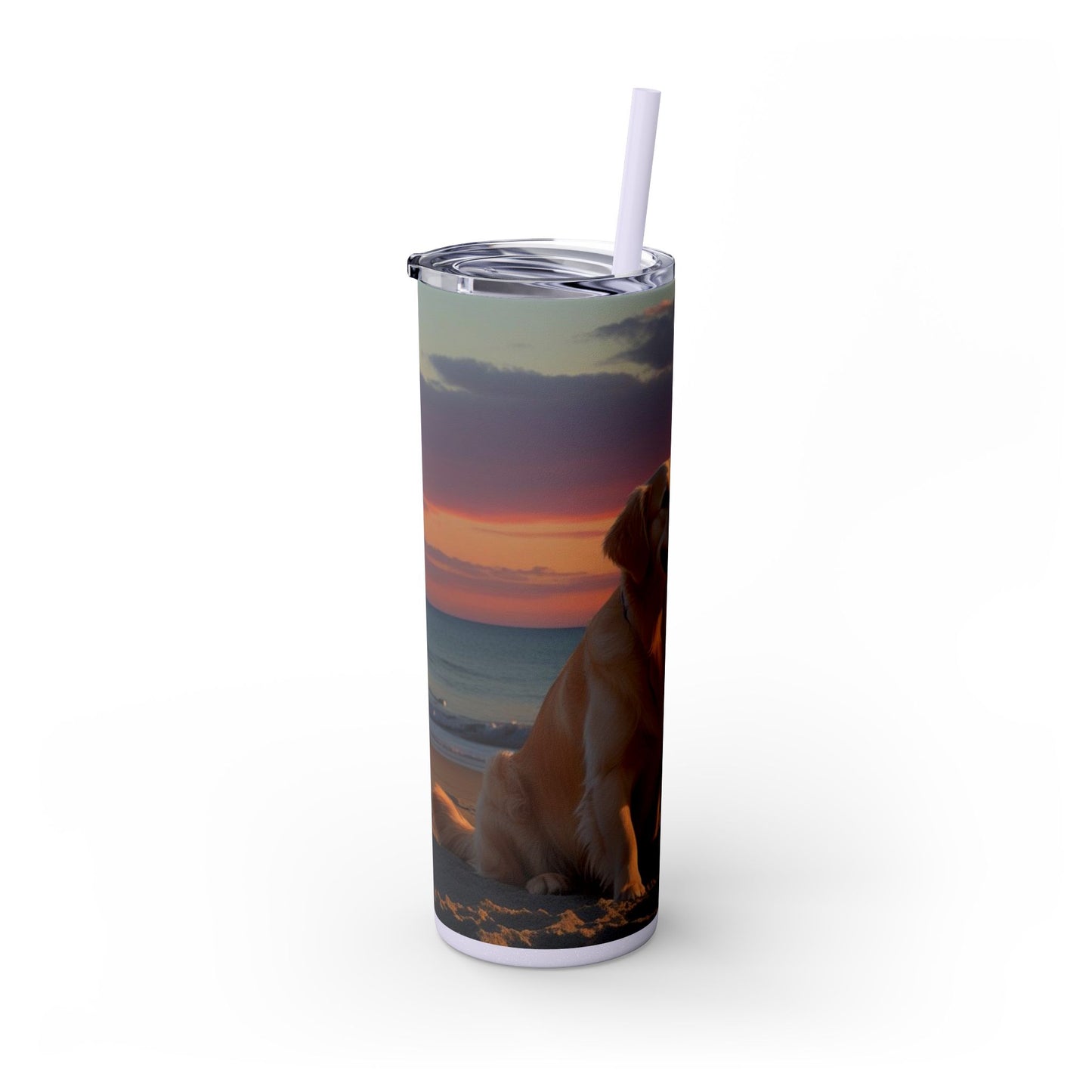 Golden Retriever Love Skinny Tumbler with Straw, 20oz