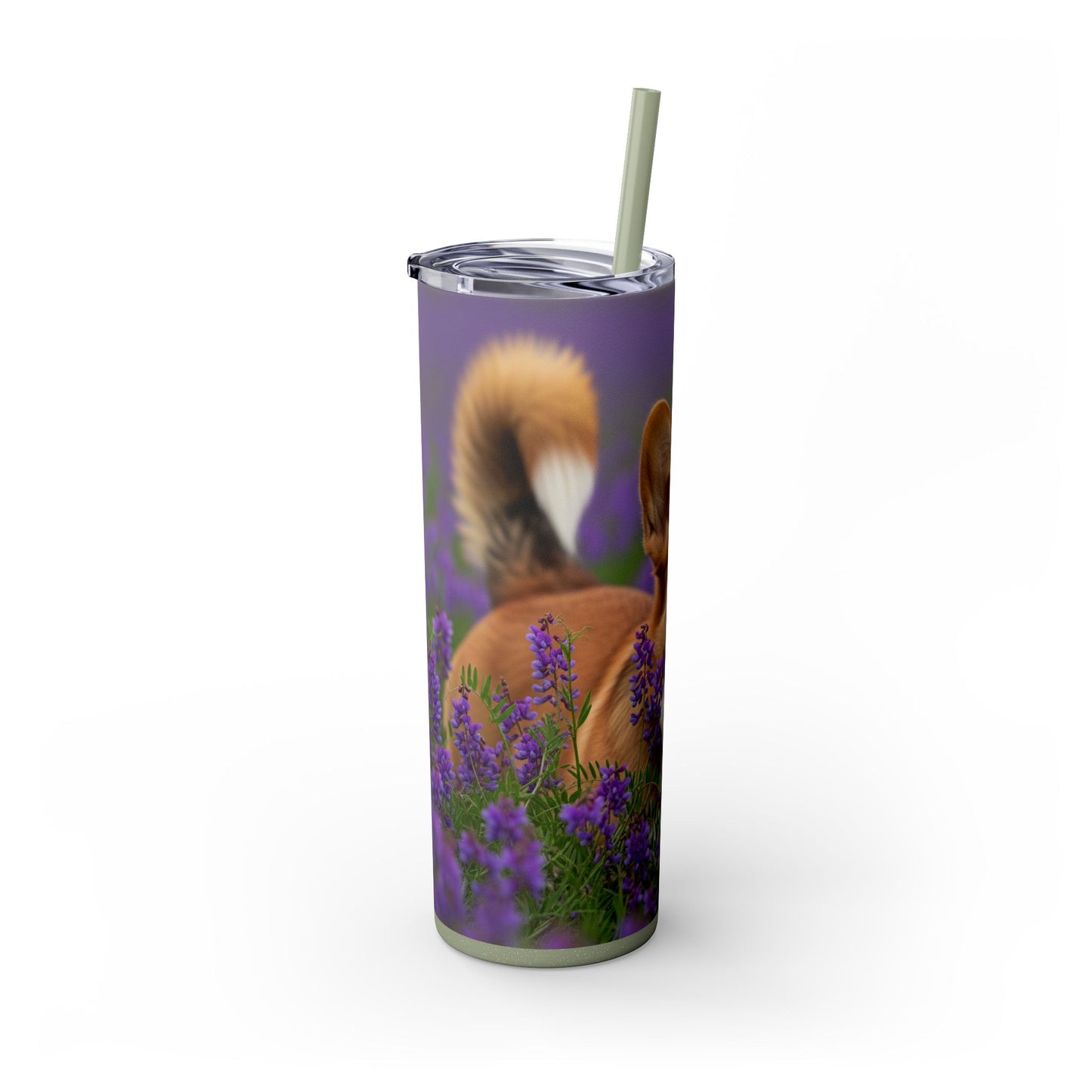 Cardigan Welsh Corgi Skinny Tumbler with Straw, 20oz
