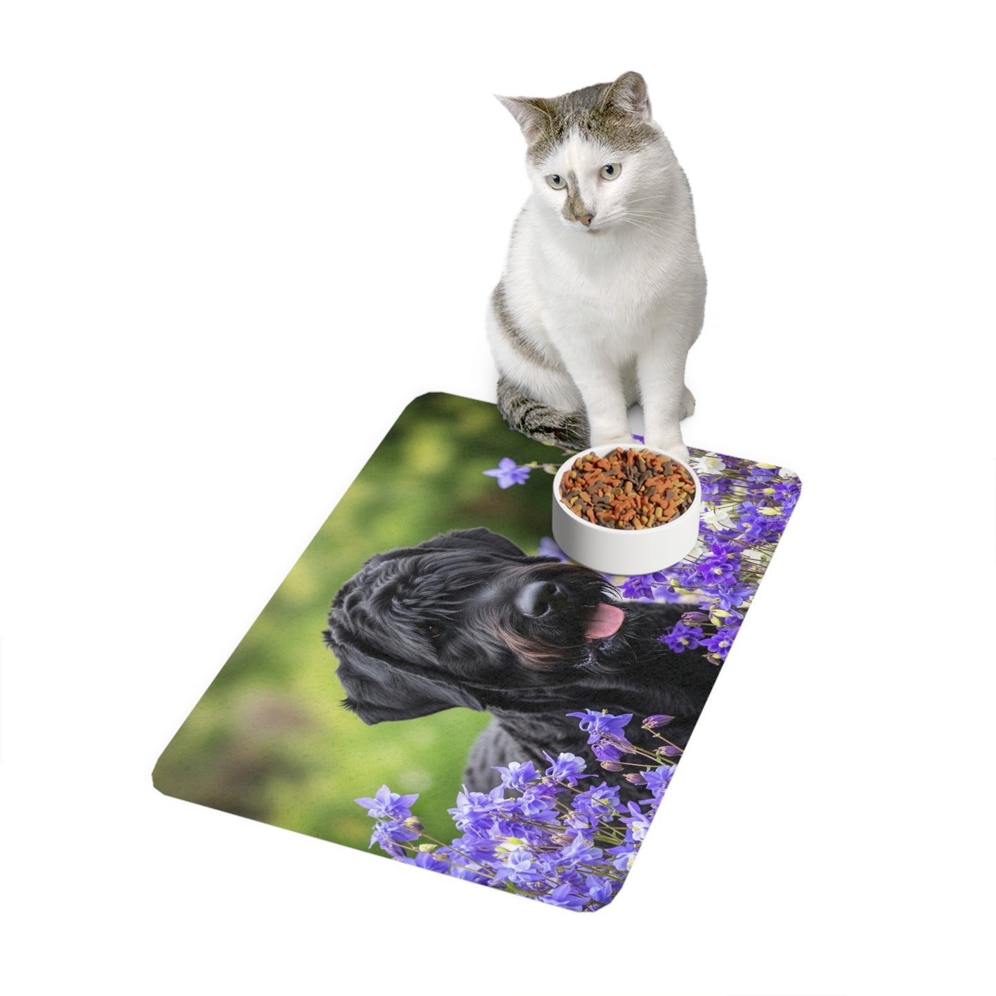 Pet Food Mat (12x18) - Black Russian Terrier