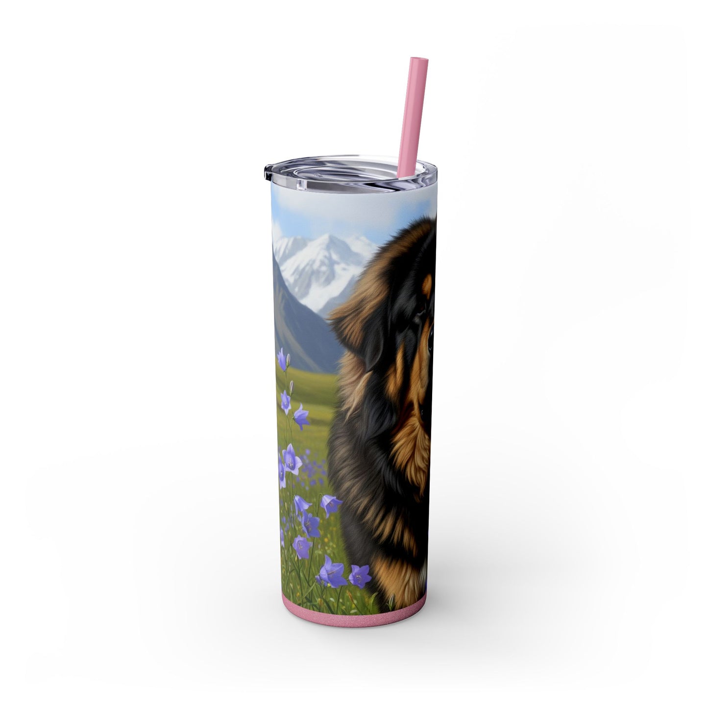 Tibetan Mastiff Skinny Tumbler with Straw, 20oz