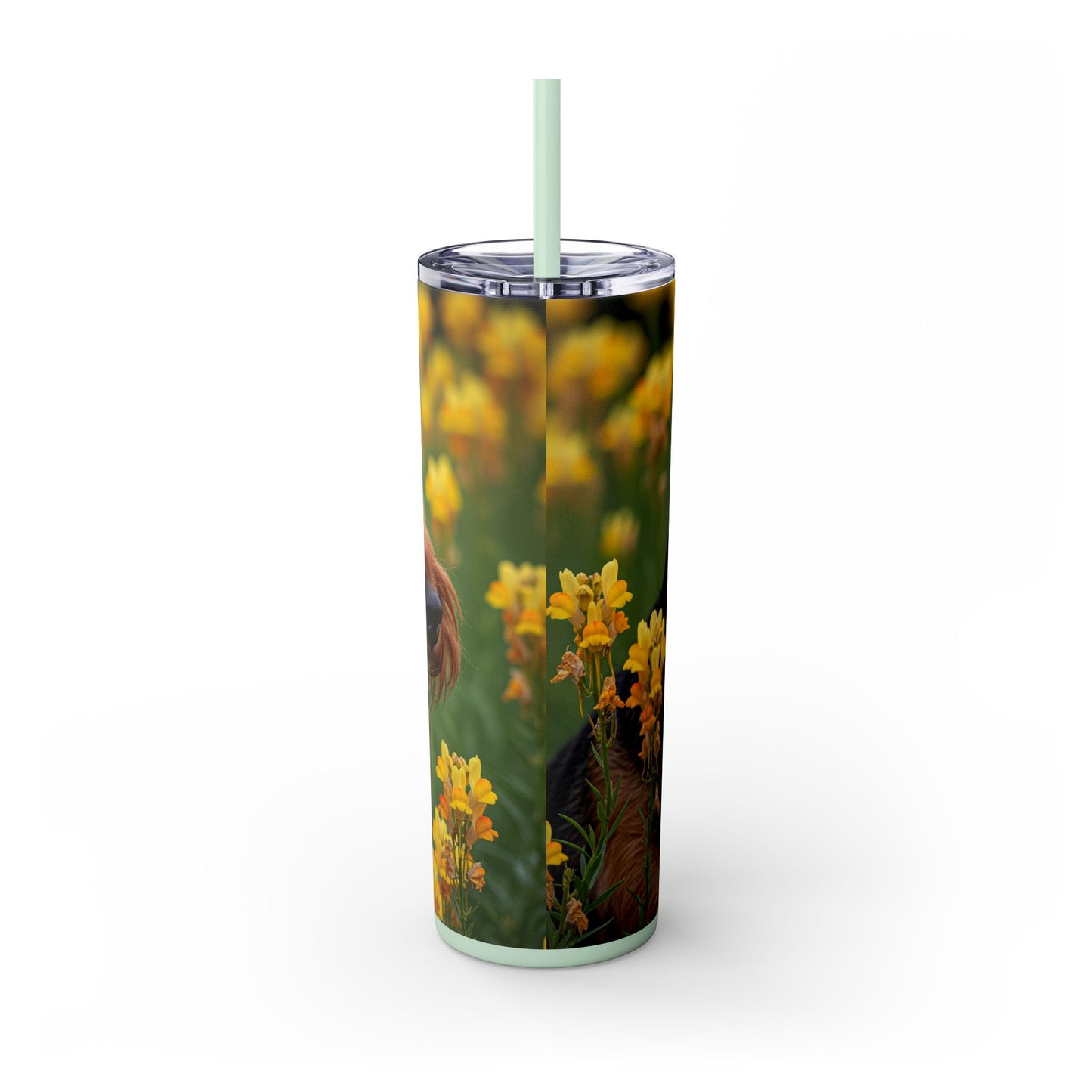 Welsh Terrier Skinny Tumbler with Straw, 20oz