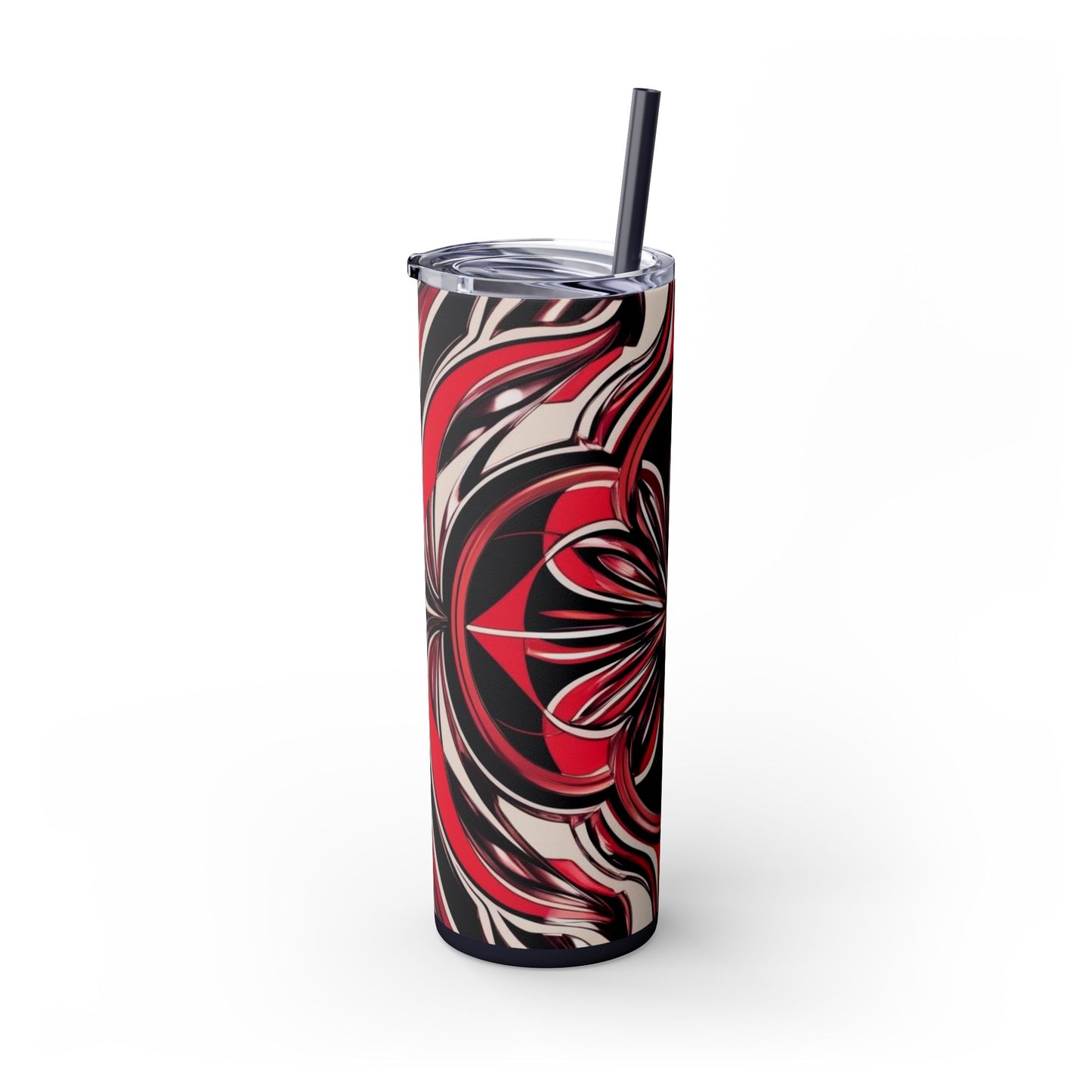 Optical Illusion Skinny Tumbler with Straw, 20oz
