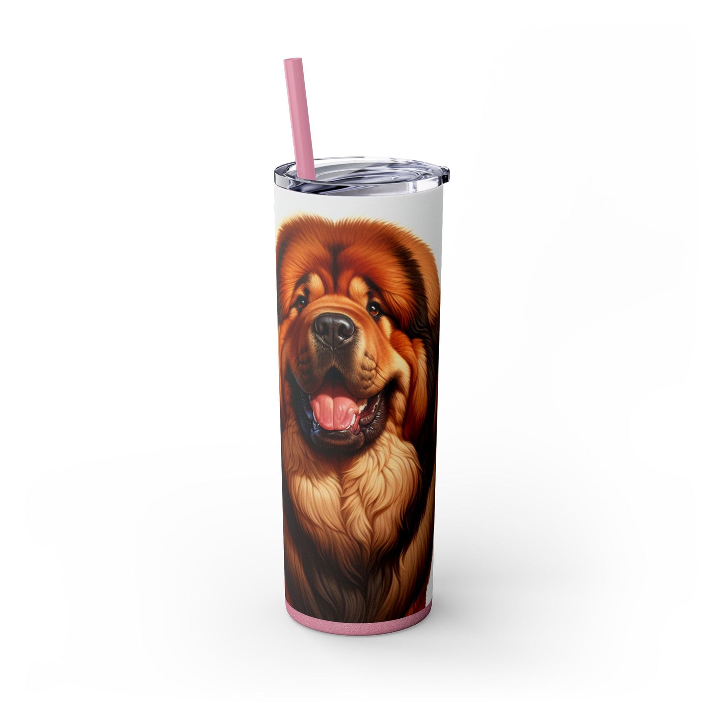 Tibetan Mastiff Skinny Tumbler with Straw, 20oz