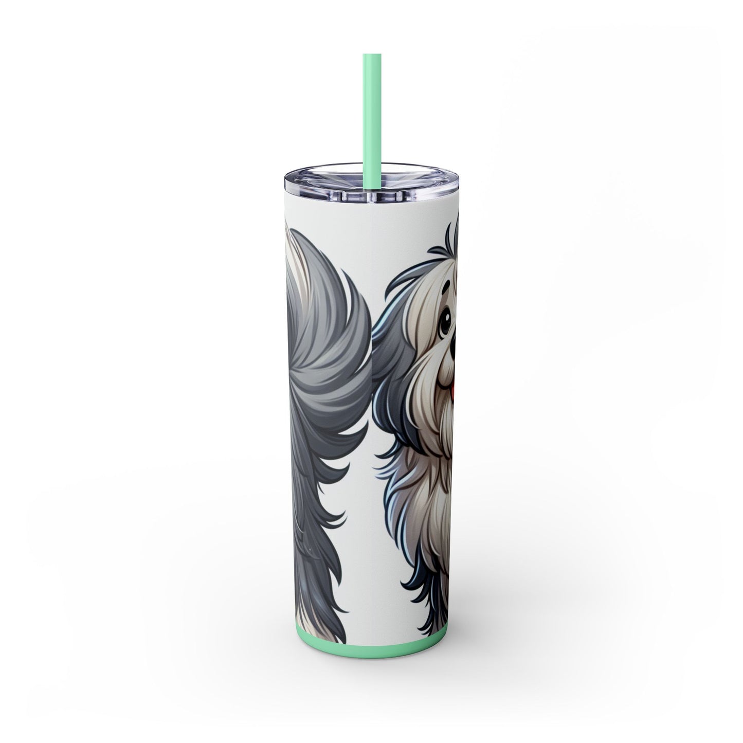 Old English Sheepdog Tumbler with Straw, 20oz