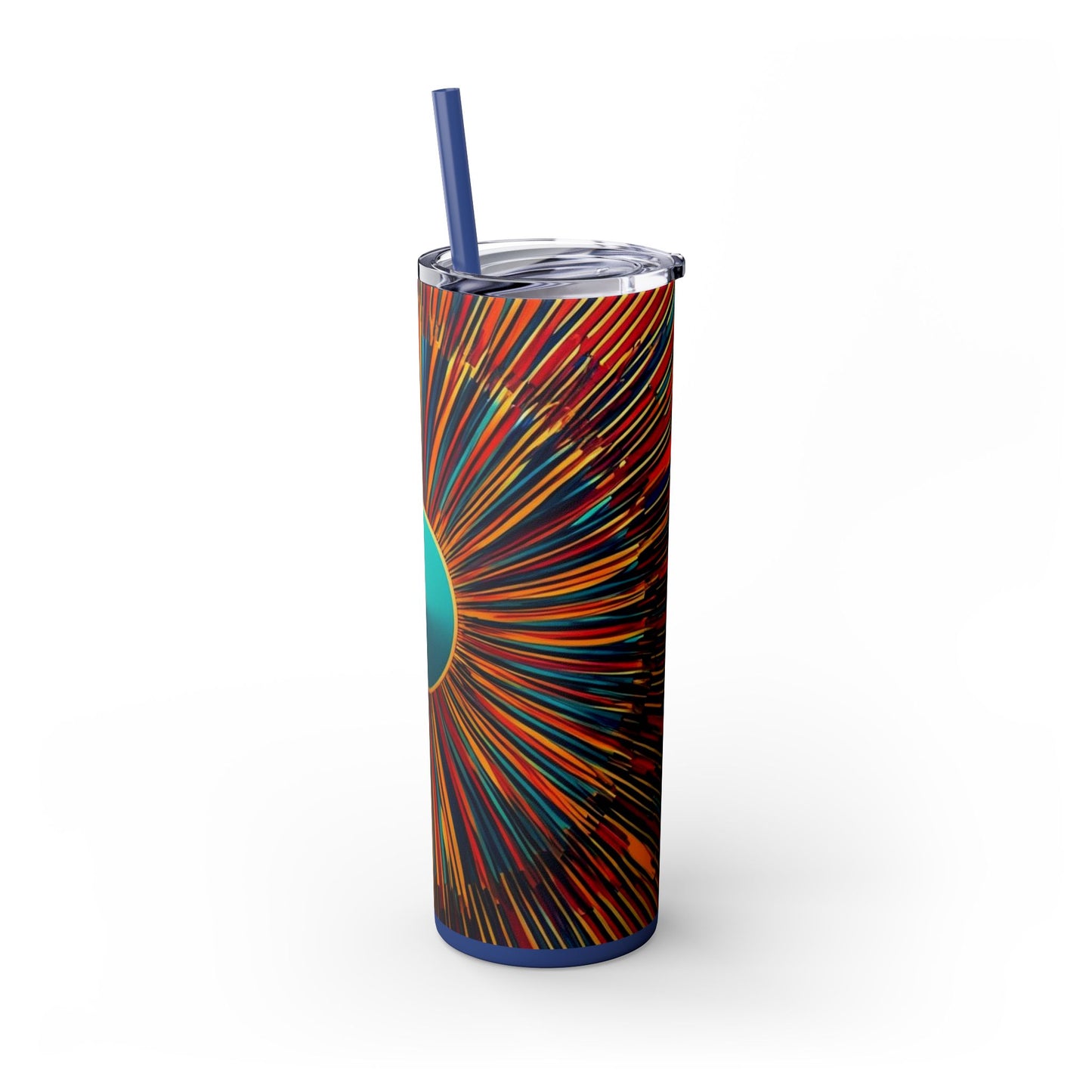 Optical Illusion Skinny Tumbler with Straw, 20oz