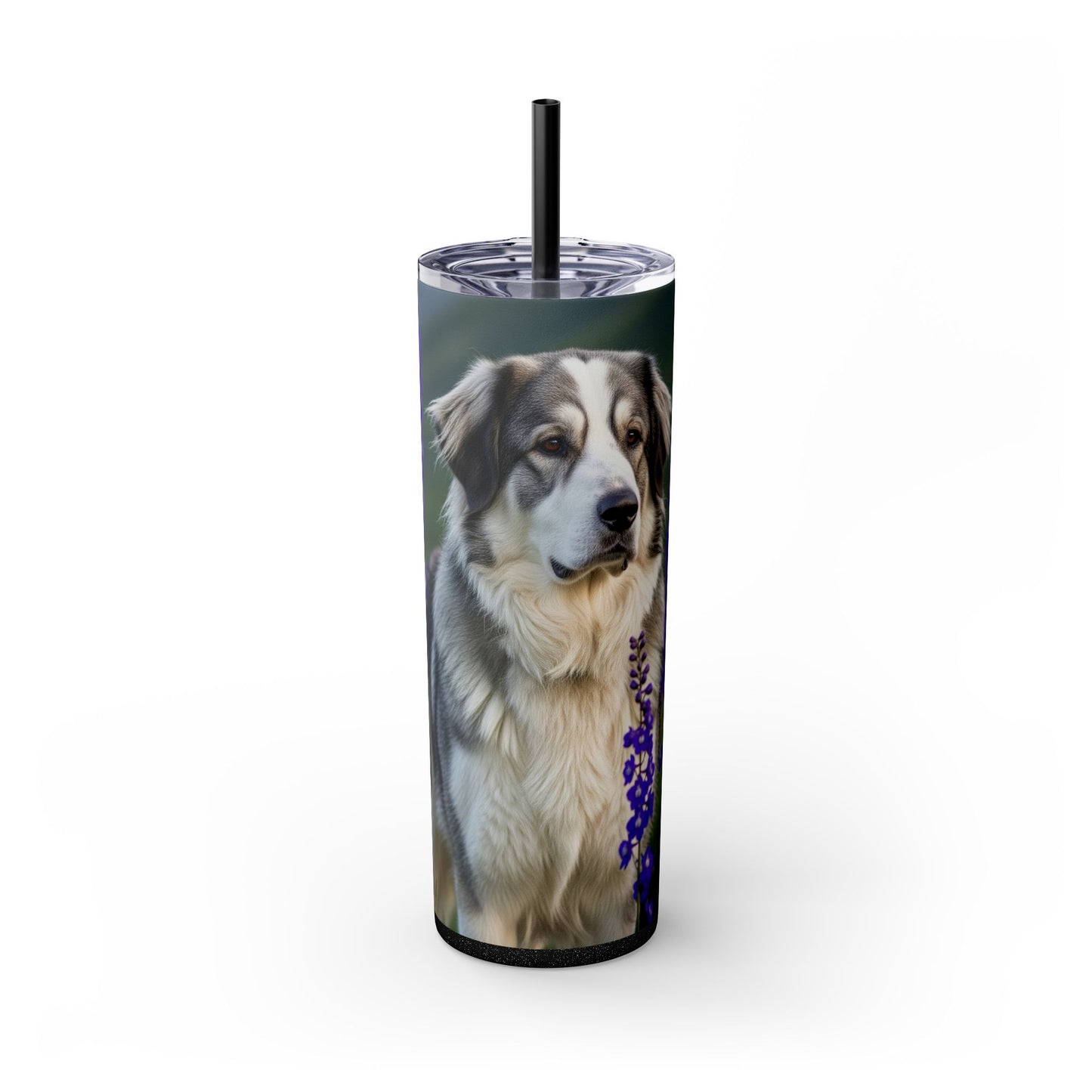 Tatra Shepherd Dog Skinny Tumbler with Straw, 20oz