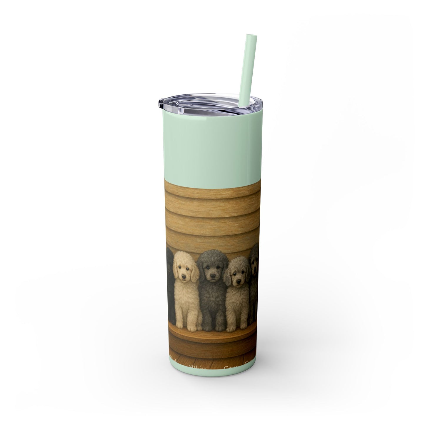Poodle puppies Tumbler with Straw, 20oz