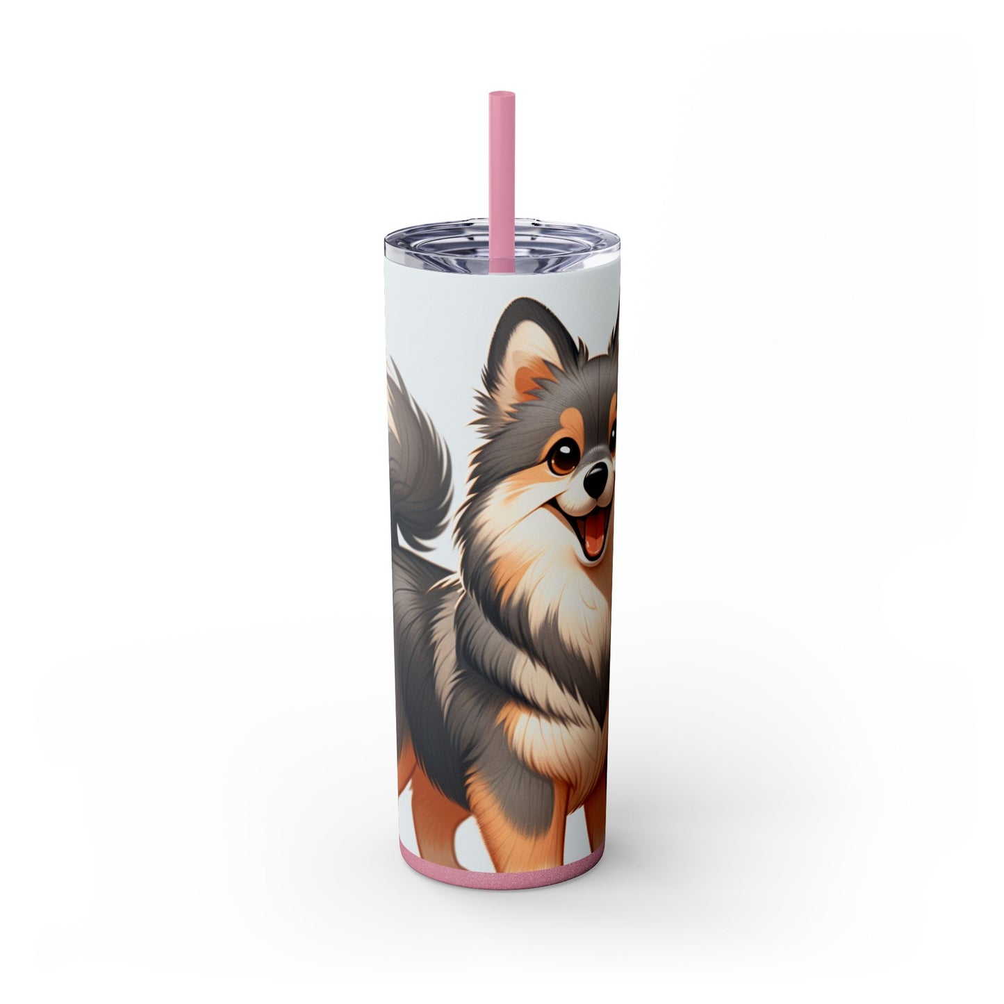 Swedish Vallhund Skinny Tumbler with Straw, 20oz