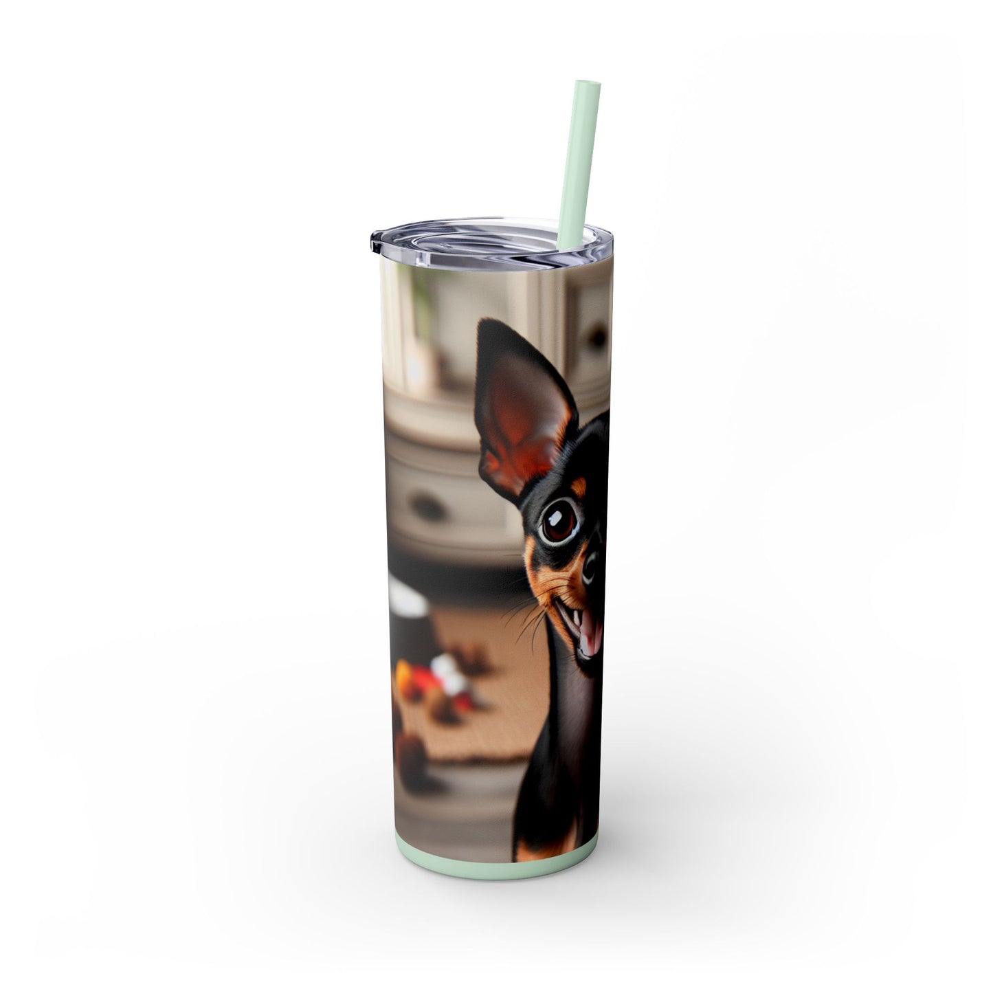 English Toy Terrier Tumbler with Straw, 20oz