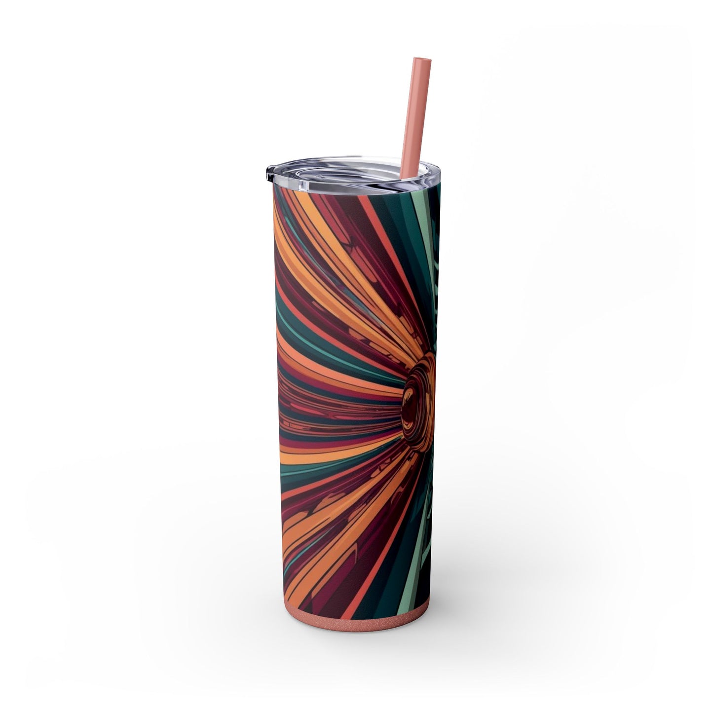 Optical Illusion Skinny Tumbler with Straw, 20oz