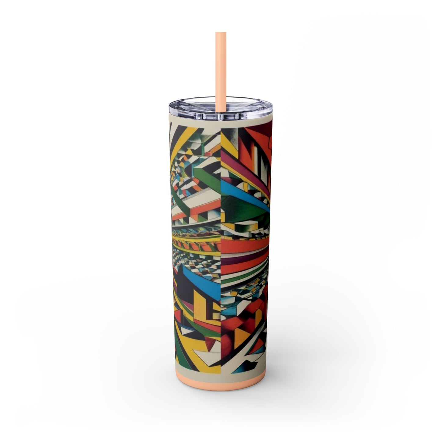 Optical Illusion Skinny Tumbler with Straw, 20oz