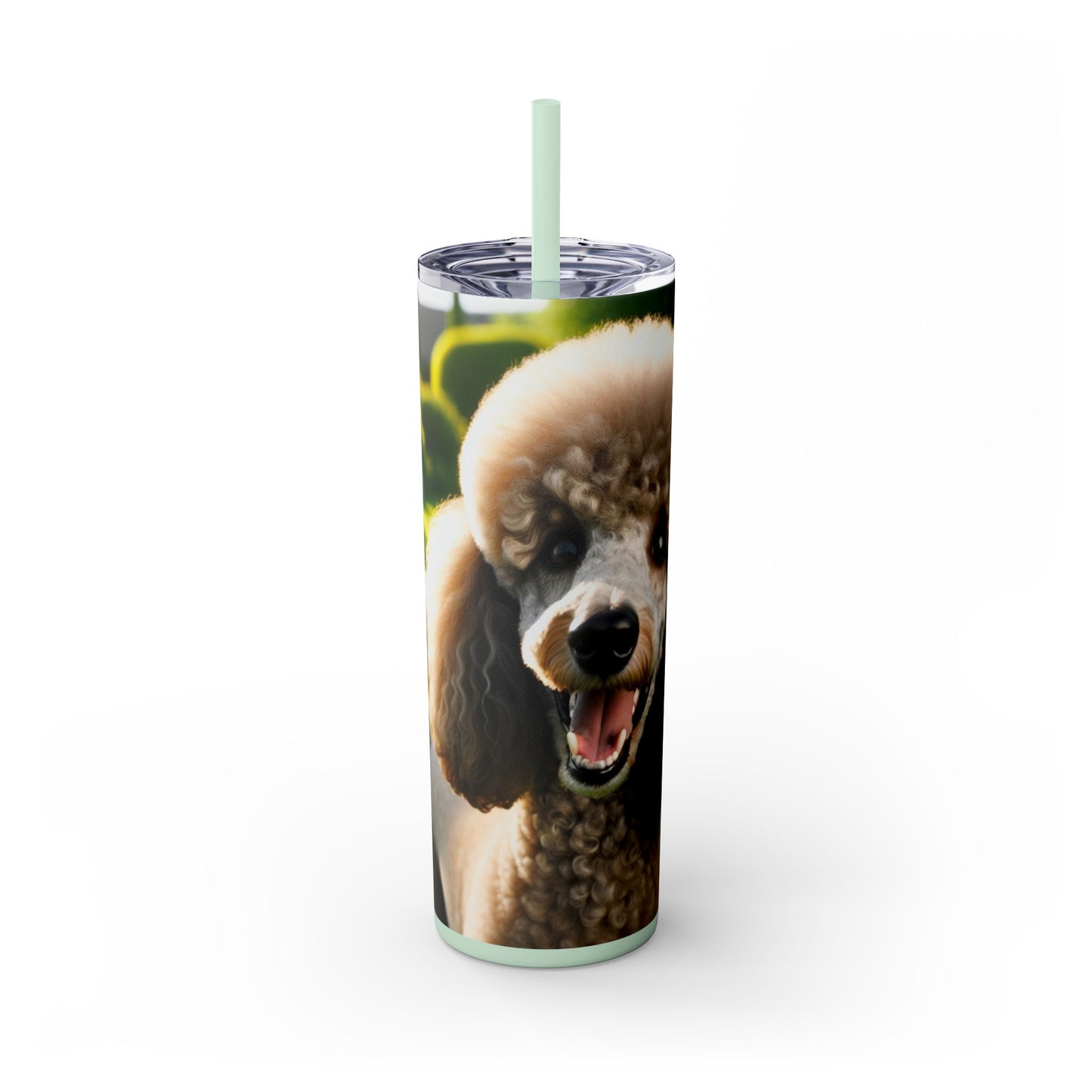 Standard Poodle Skinny Tumbler with Straw, 20oz