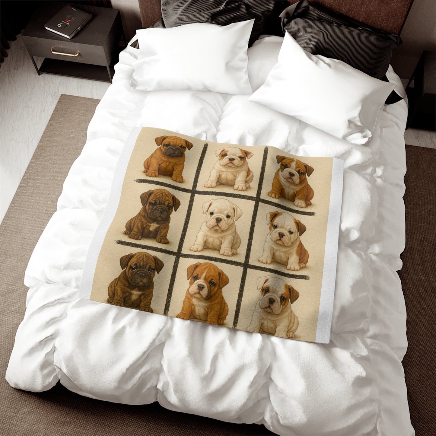 Bulldog puppies Sweatshirt Blanket