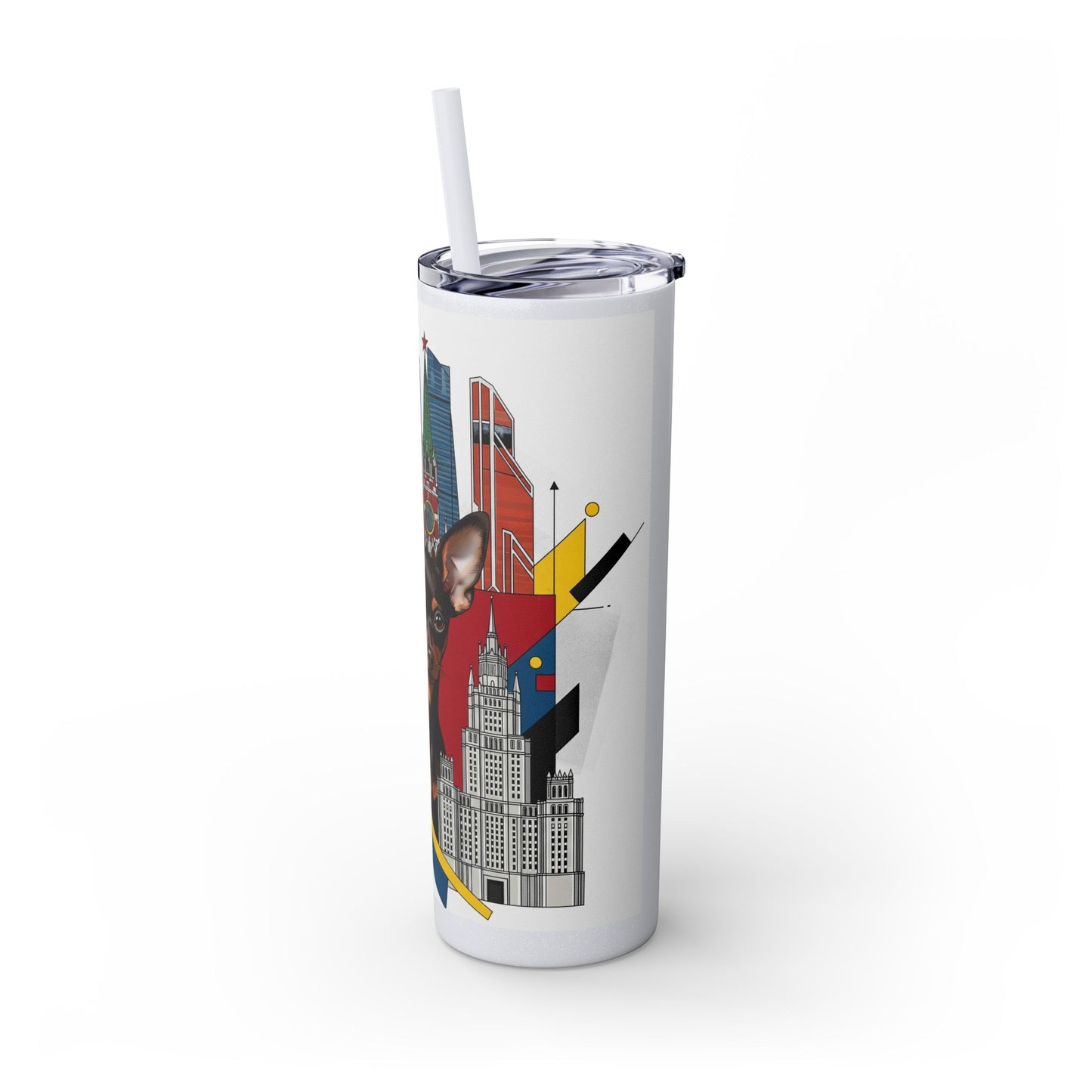 Russian Toy Skinny Tumbler with Straw, 20oz