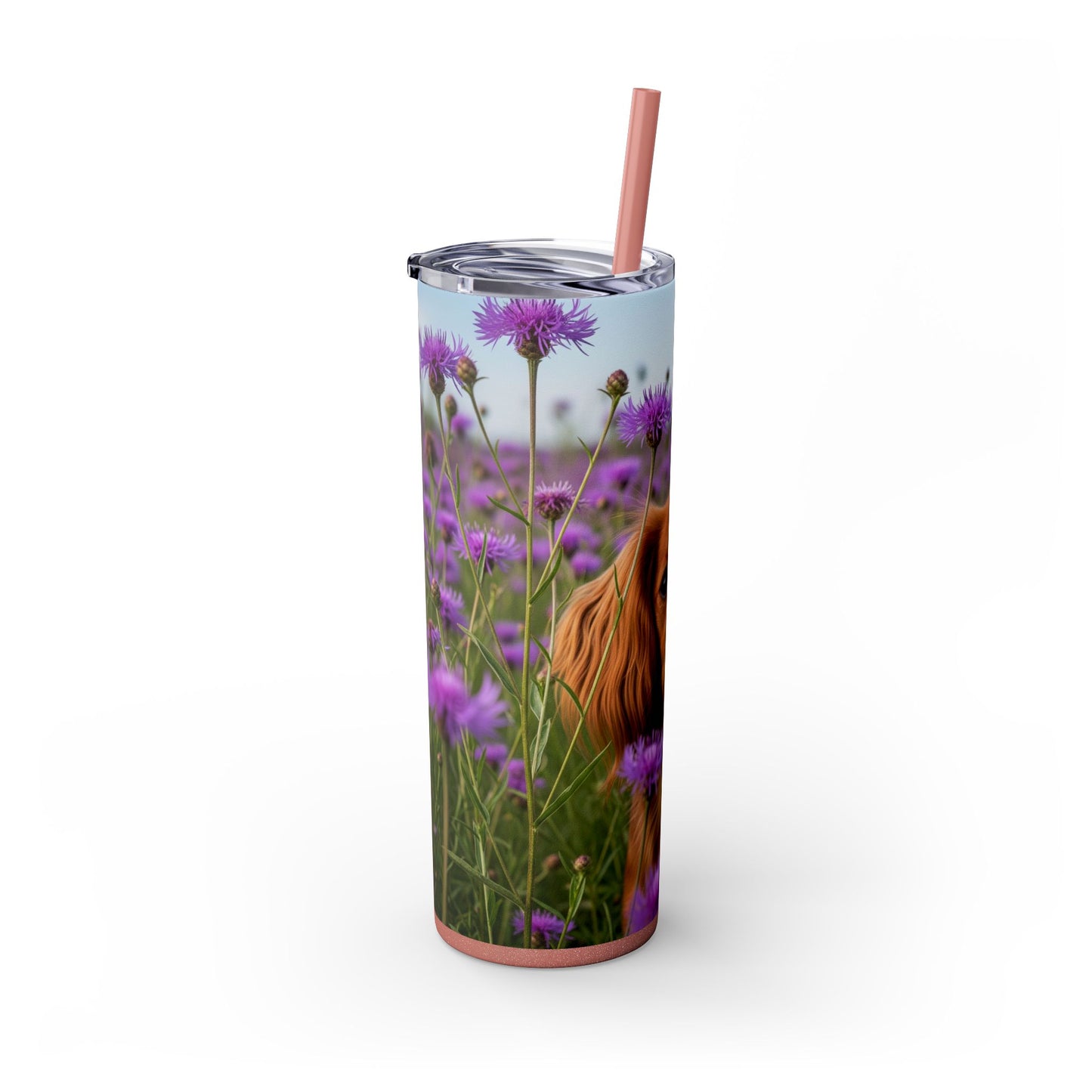 English Toy Spaniel Skinny Tumbler with Straw, 20oz