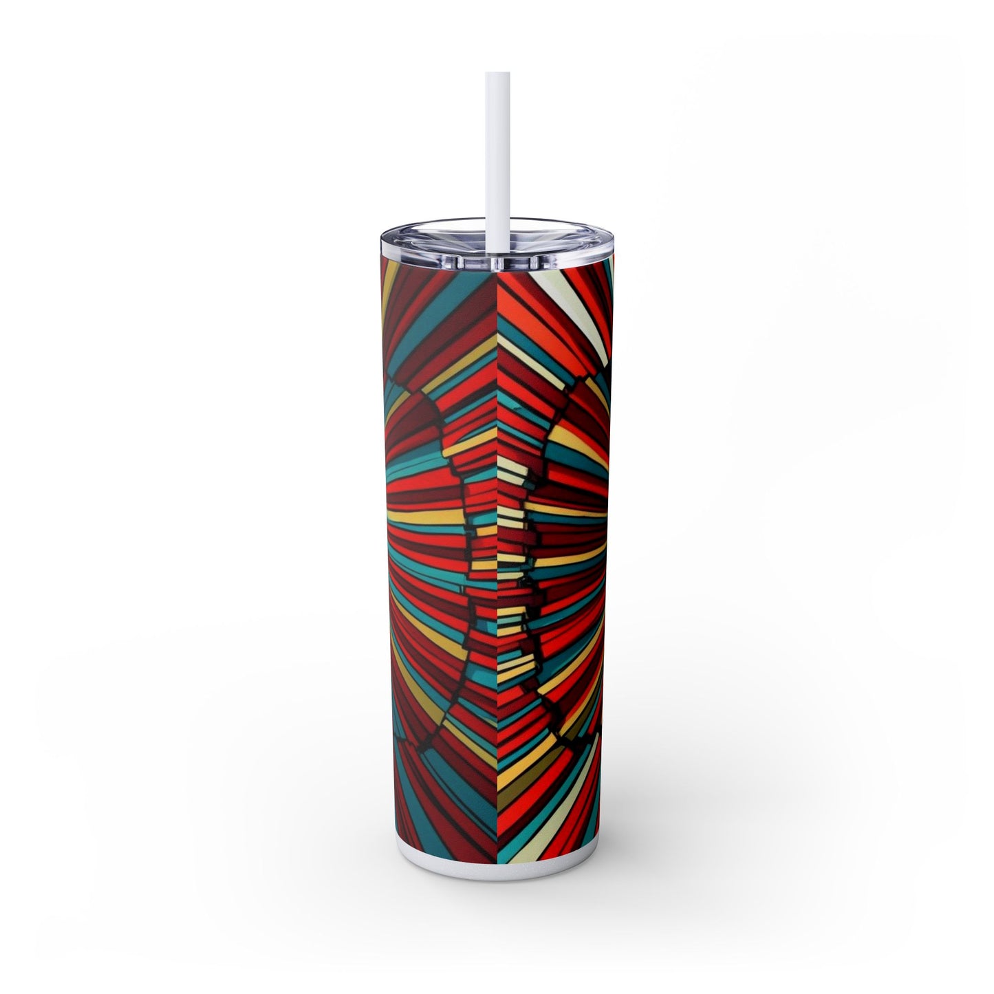Optical Illusion Skinny Tumbler with Straw, 20oz