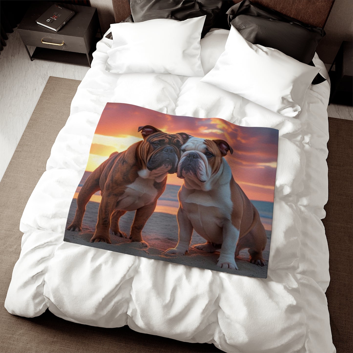 Bulldog Love Sweatshirt Blanket