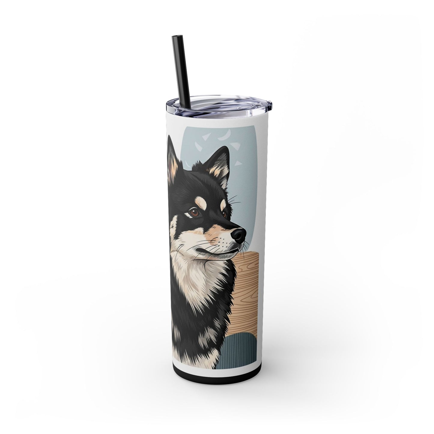 Swedish Lapphund Skinny Tumbler with Straw, 20oz