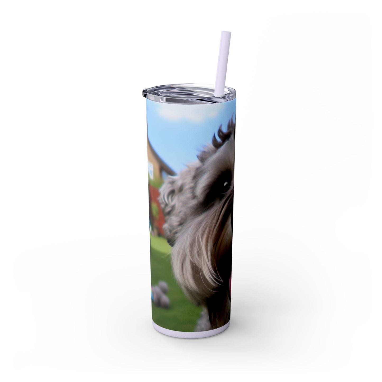 Schnoodle Skinny Tumbler with Straw, 20oz