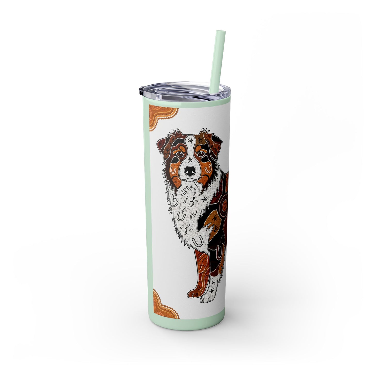 Australian Shepherd Skinny Tumbler with Straw, 20oz
