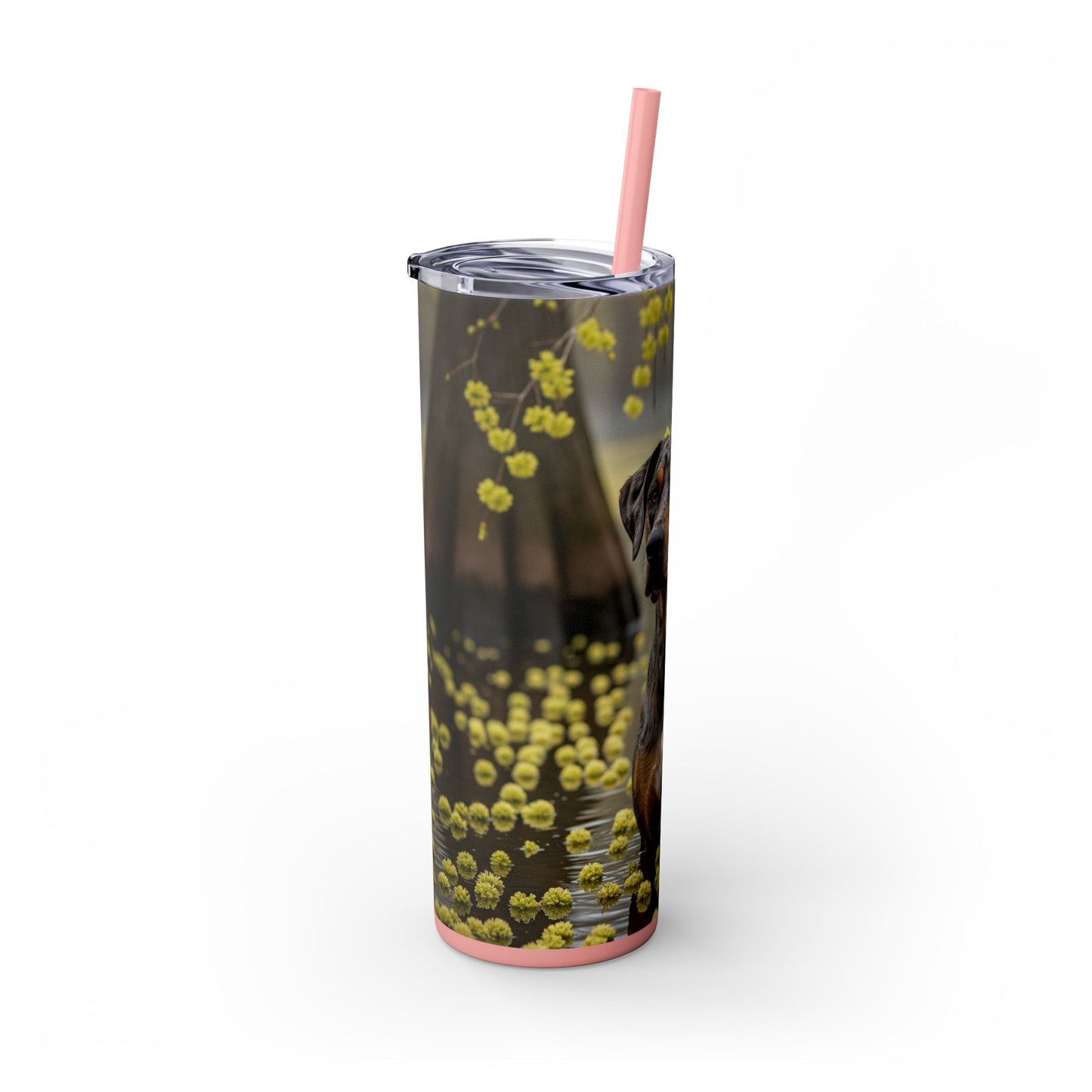 Catahoula Leopard Dog Skinny Tumbler with Straw, 20oz