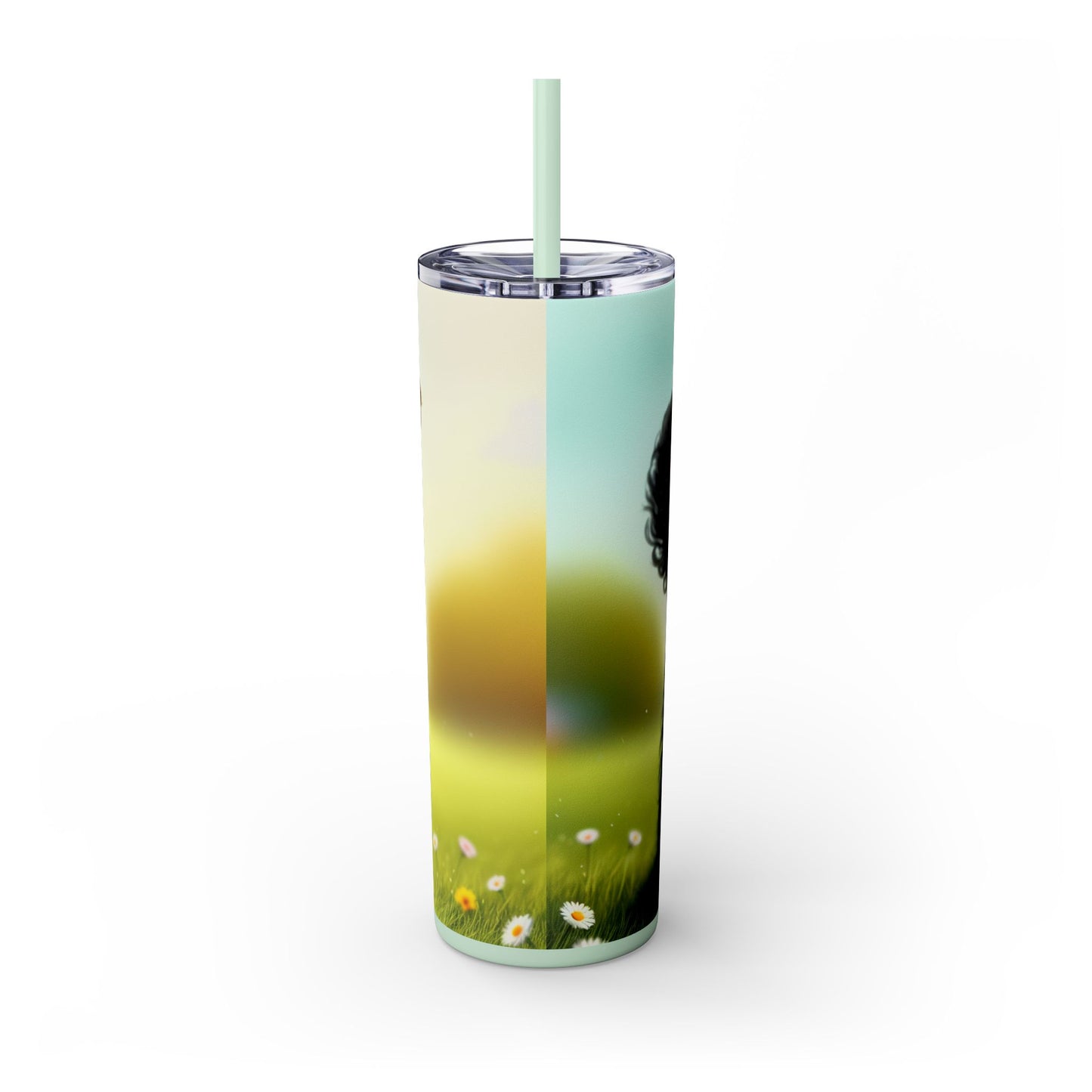 Russian Black Terrier Skinny Tumbler with Straw, 20oz
