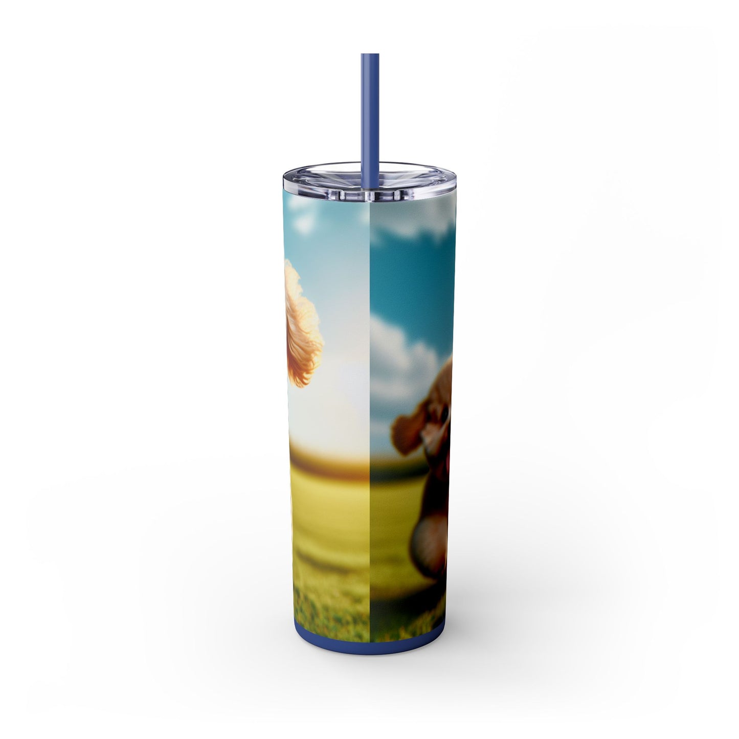 Toy Poodle Skinny Tumbler with Straw, 20oz