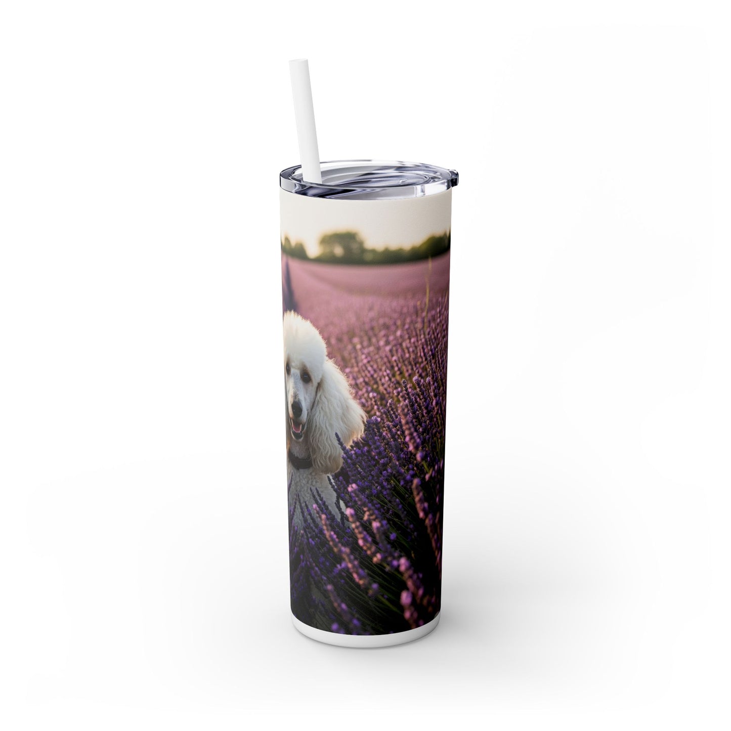 Poodle Skinny Tumbler with Straw, 20oz