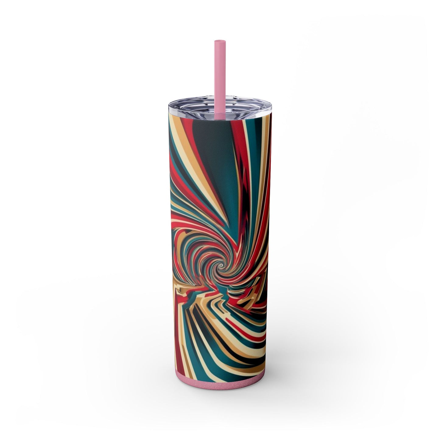 Optical Illusion Skinny Tumbler with Straw, 20oz