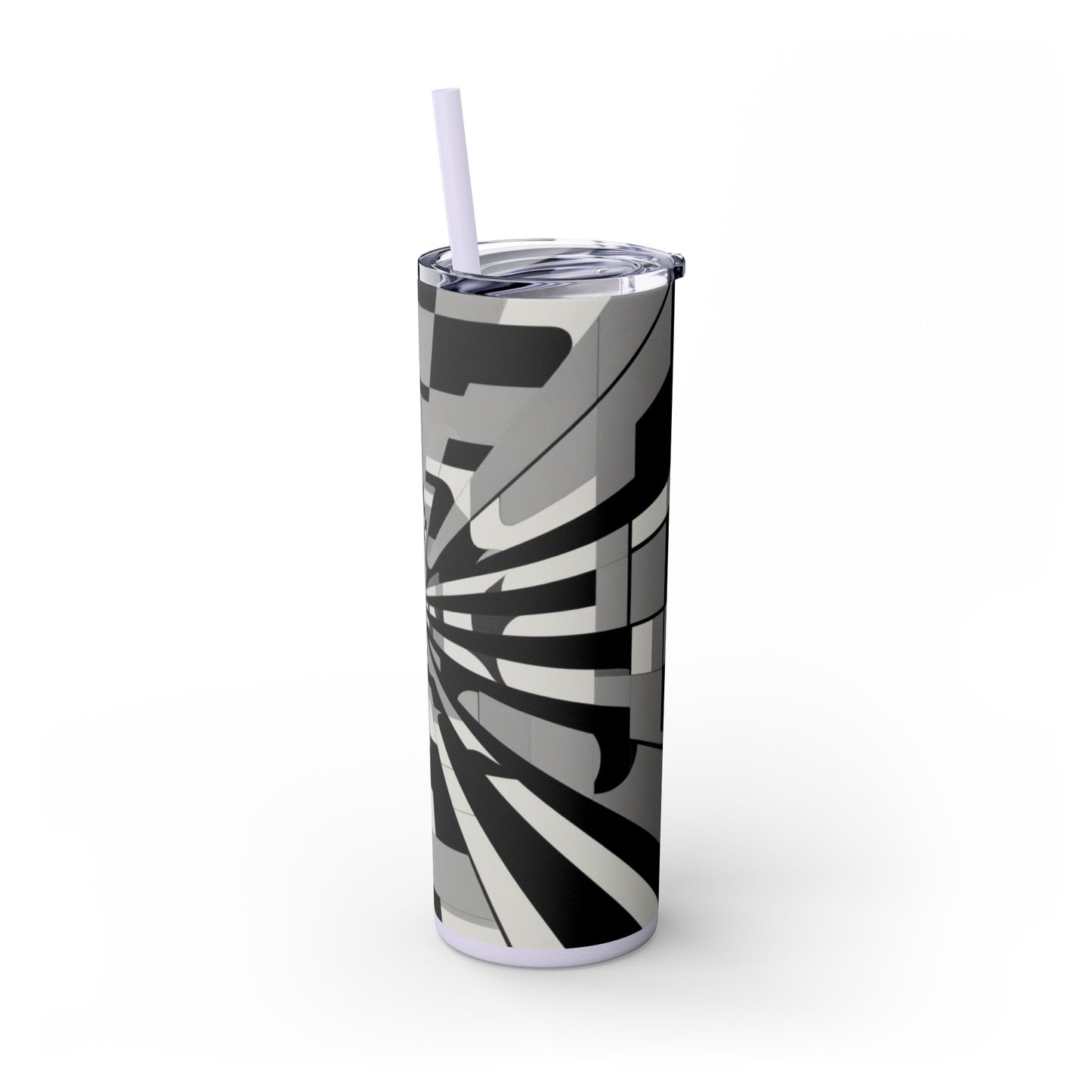 Optical Illusion Skinny Tumbler with Straw, 20oz