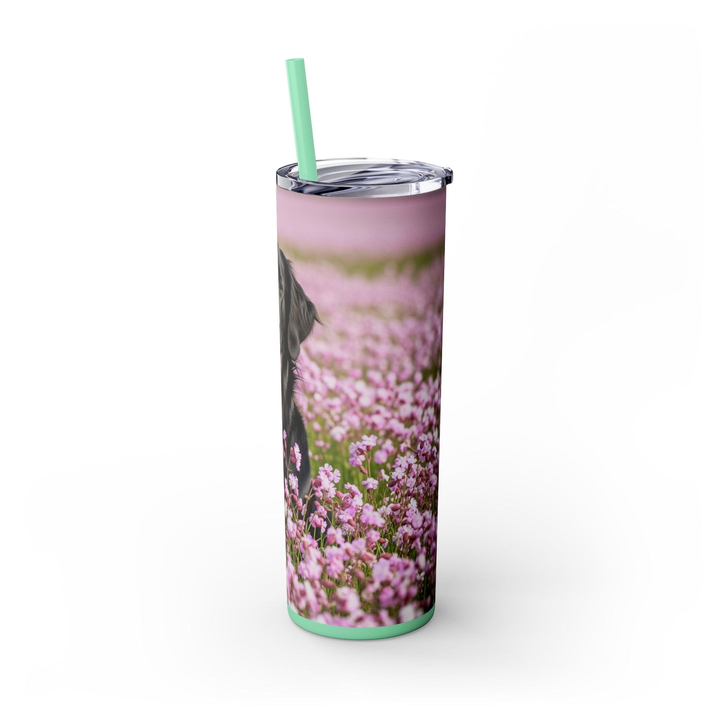 Flat Coated Retriever Skinny Tumbler with Straw, 20oz